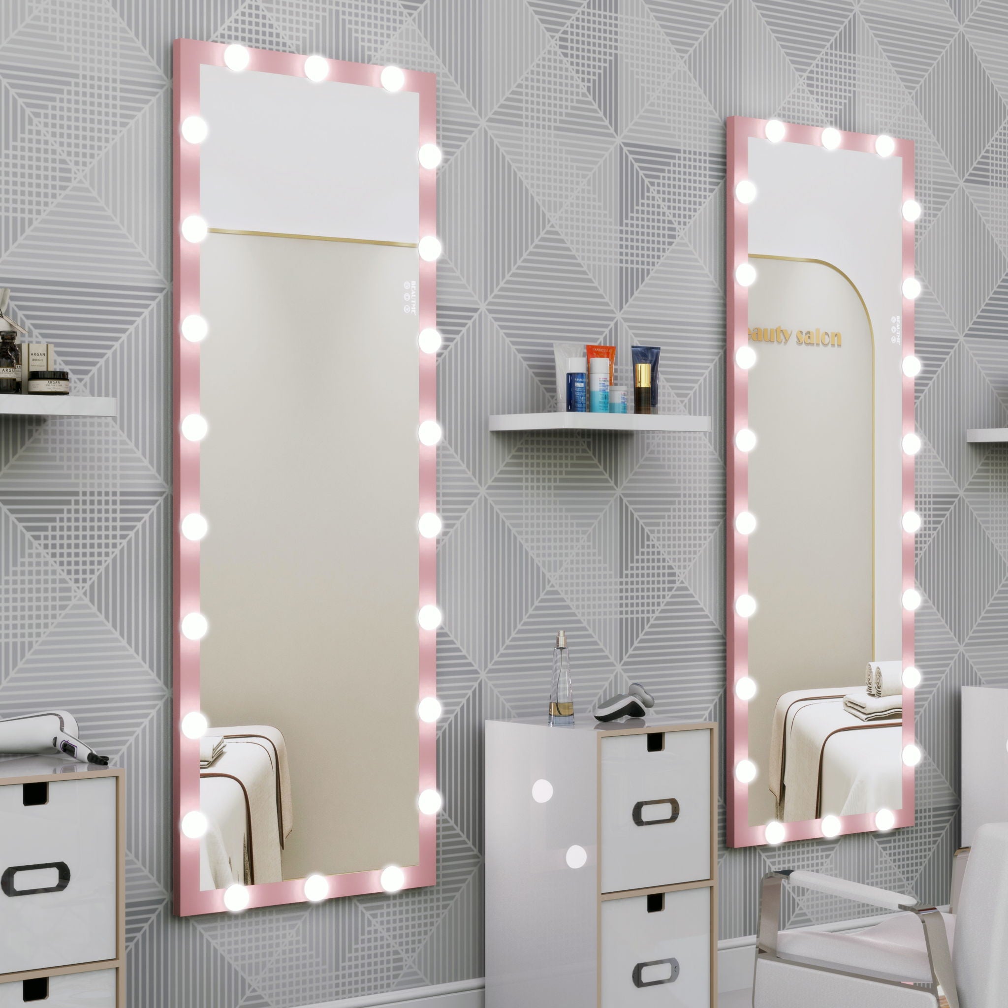 Full Length Mirror With Lights Full Body Vanity Mirror With 3 Color Modes Lighted Standing Floor Mirror For Dressing Room Bedroom Wall Mounted Touch Control