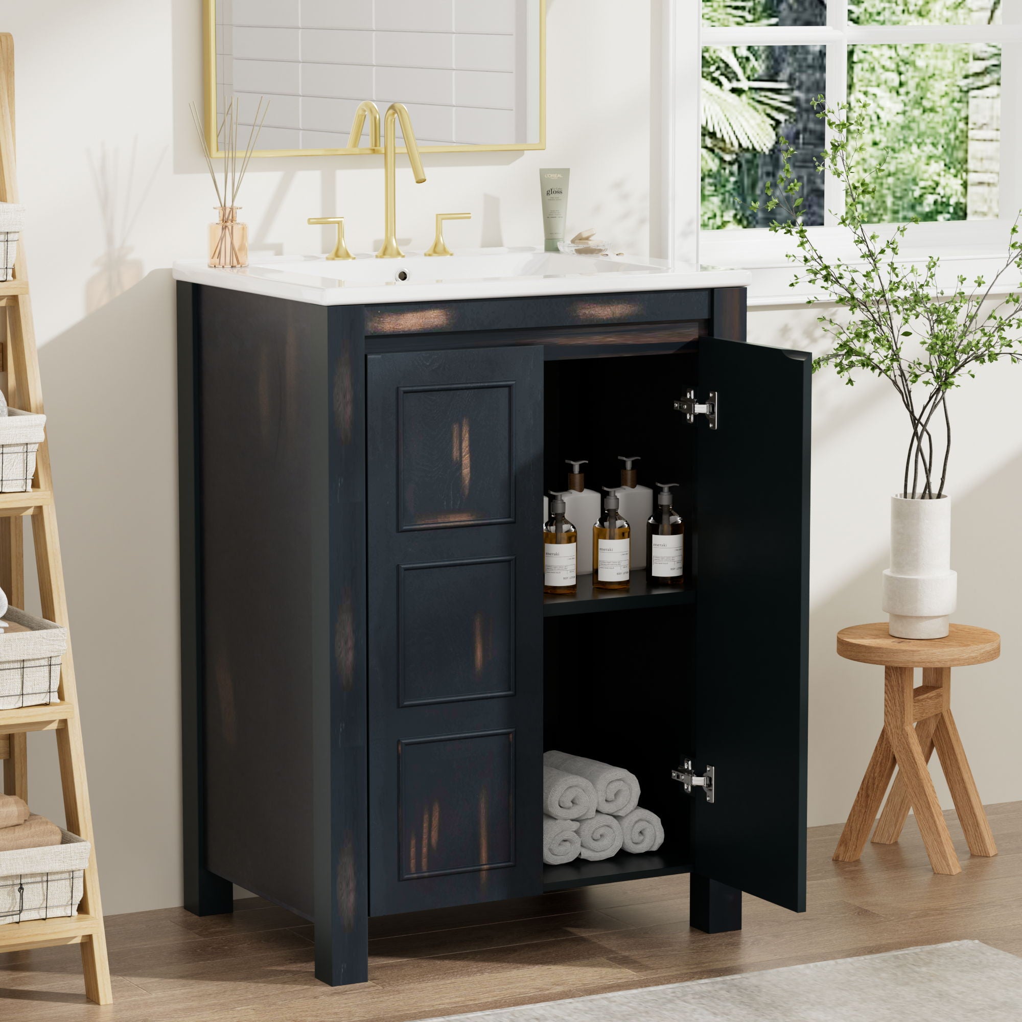Bathroom Vanity Organizer With Sink, Combo Cabinet Set, Bathroom Storage Cabinet