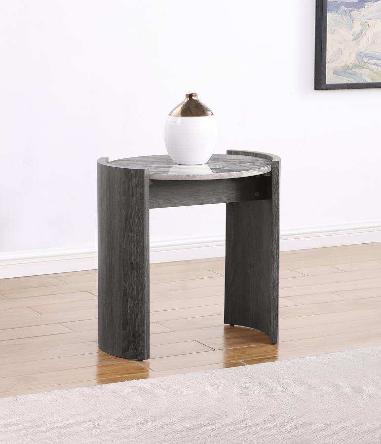 Gladstone - Round Faux Marble Top Table