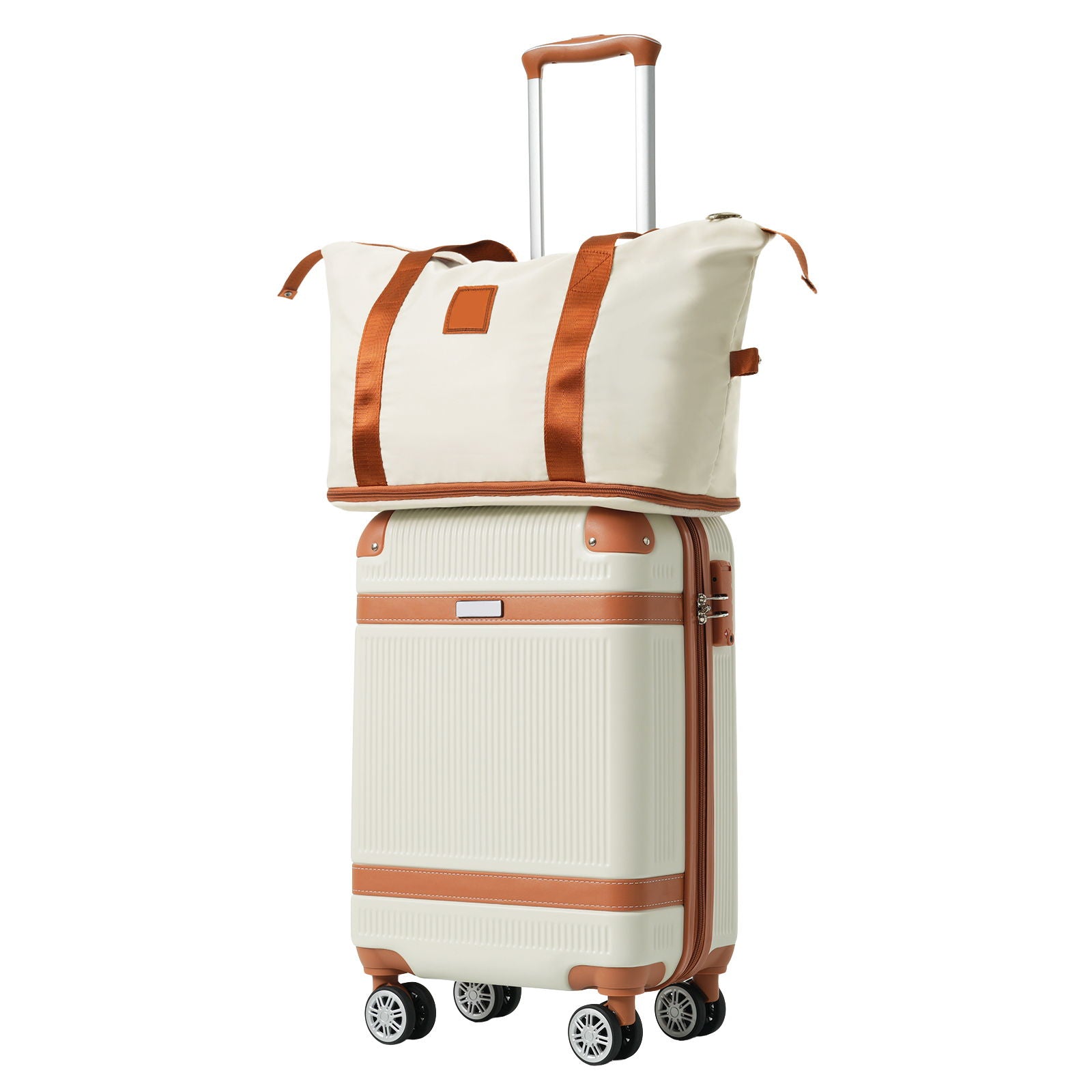 Hardshell Luggage Sets 3 Piece Carry On Suitcase Double Spinner Wheels With Tsa Lock