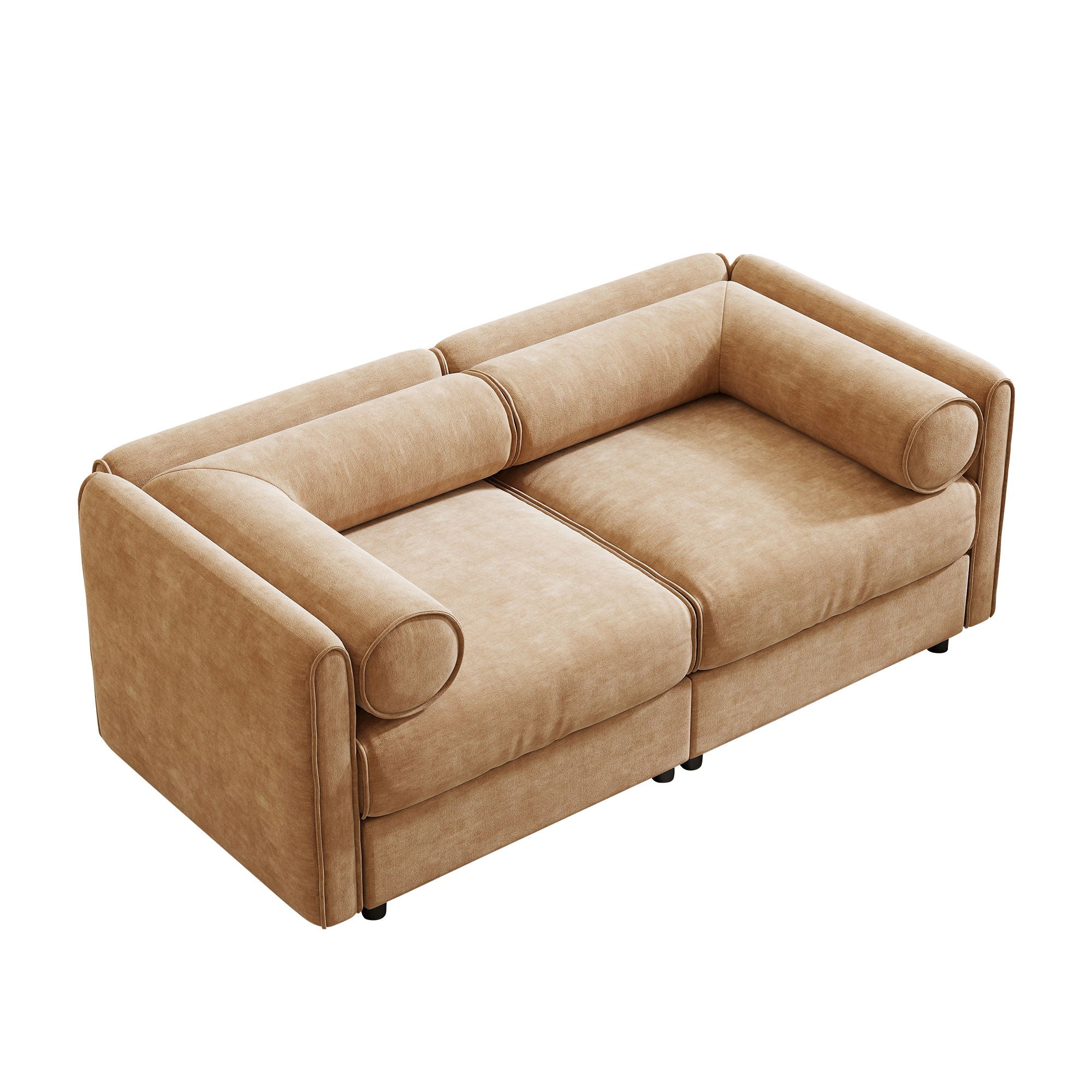 Stylish Chenille Sofa With Storage Seat And Cylindrical Backrest - Best Buy Furniture