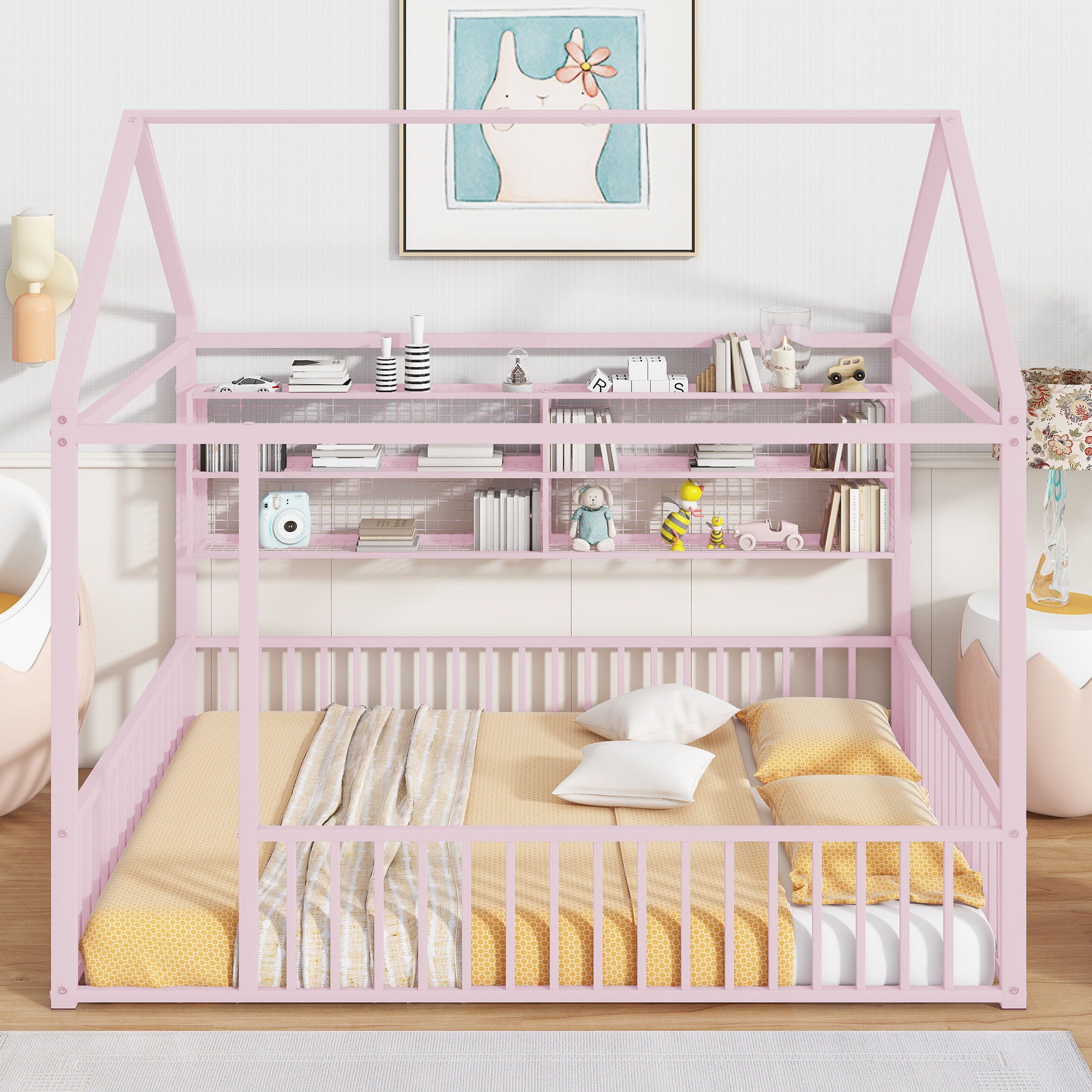House Frame With Fence And Shelves