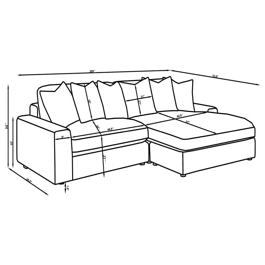 Blaine - Upholstered Reversible Chaise Sectional Sofa - Best Buy Furniture