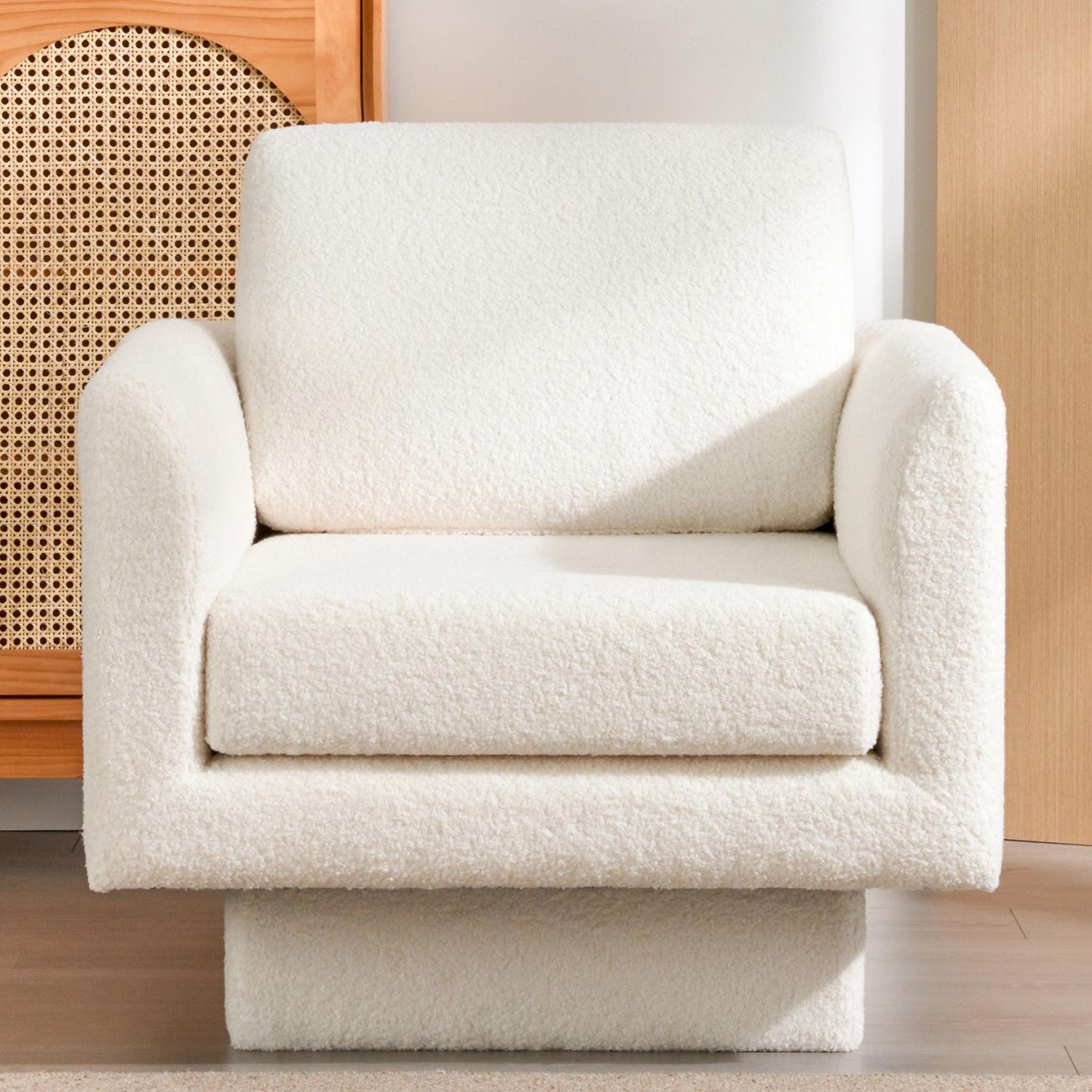 360° Modern Swivel Accent Chair Round Armchair, Thick Padded Single Lounge Sofa Upholstered Comfy