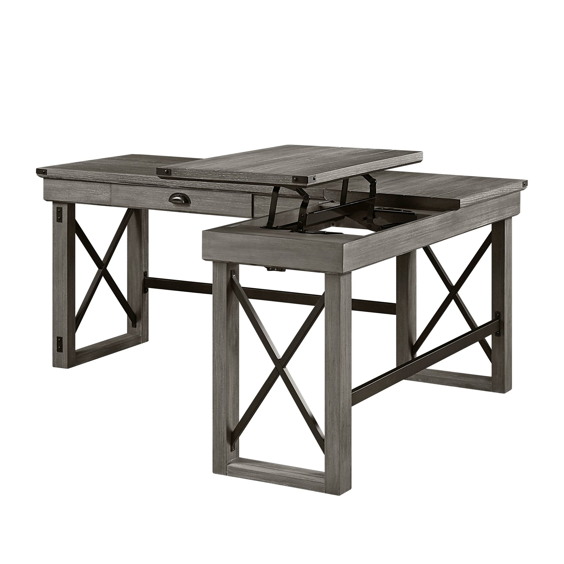 Talmar - Marble Top Weathered Writing Desk With Lift Top - Best Buy Furniture
