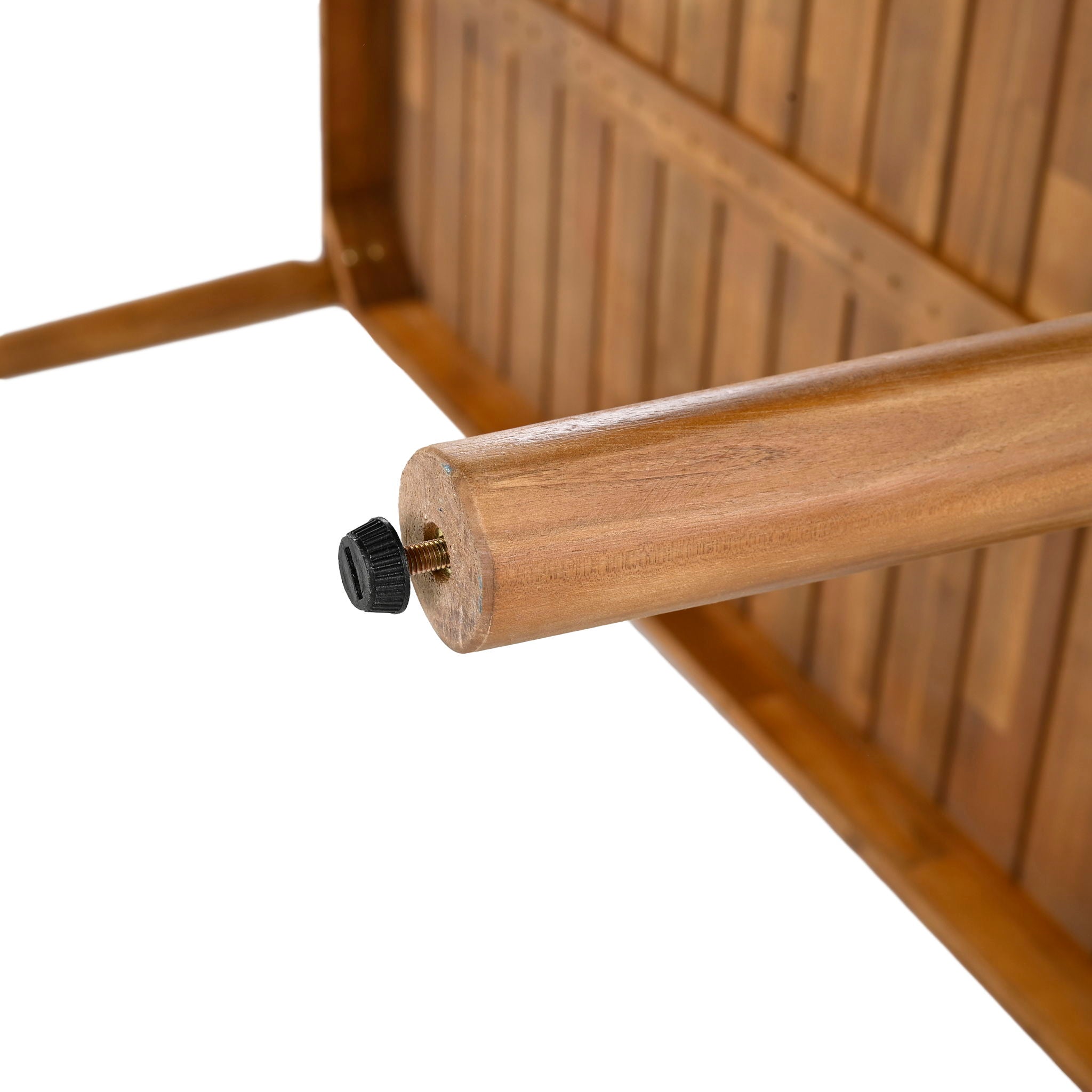 7 Piece Patio Dining Set, Slatted Table & 6 Chairs For Patio Garden - Mocha / Teak