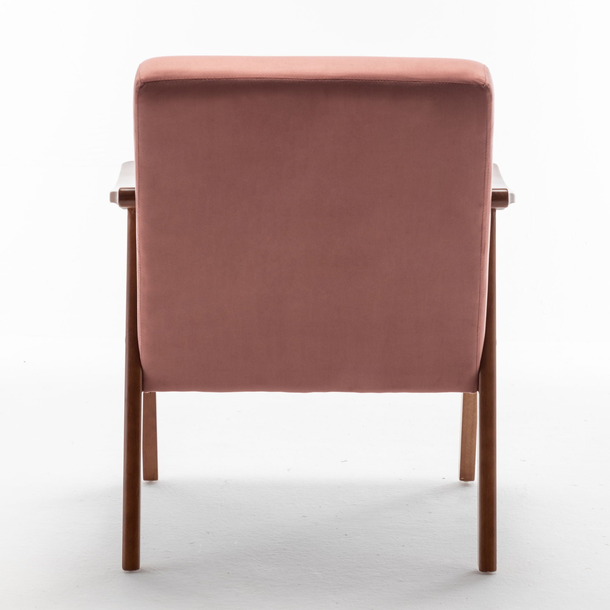 Mid Century Modern Accent Chair With Solid Wood Frame And Extra Thick Backrest
