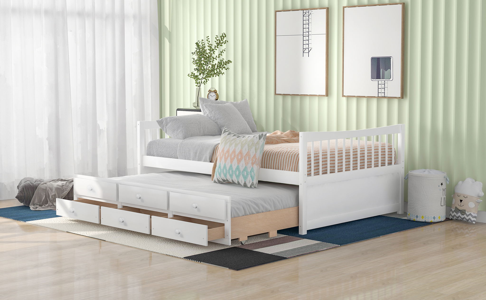 Twin Size Daybed With Trundle And Drawers