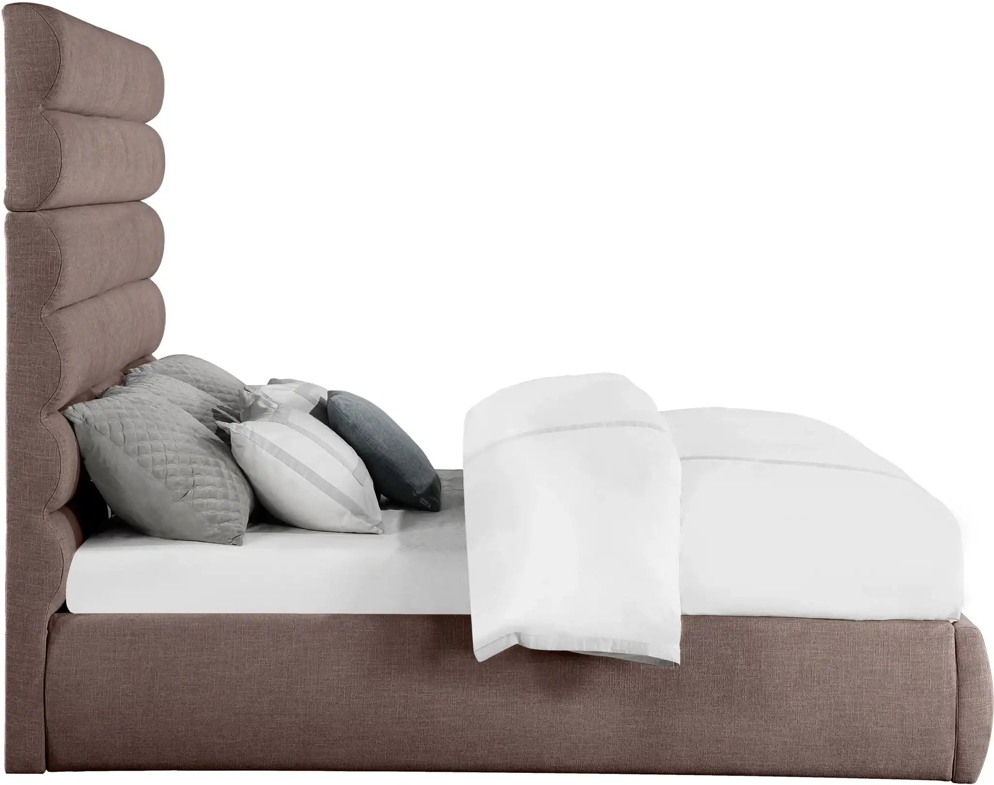 Adam - Linen Fabric Bed With 70.5" Headboard