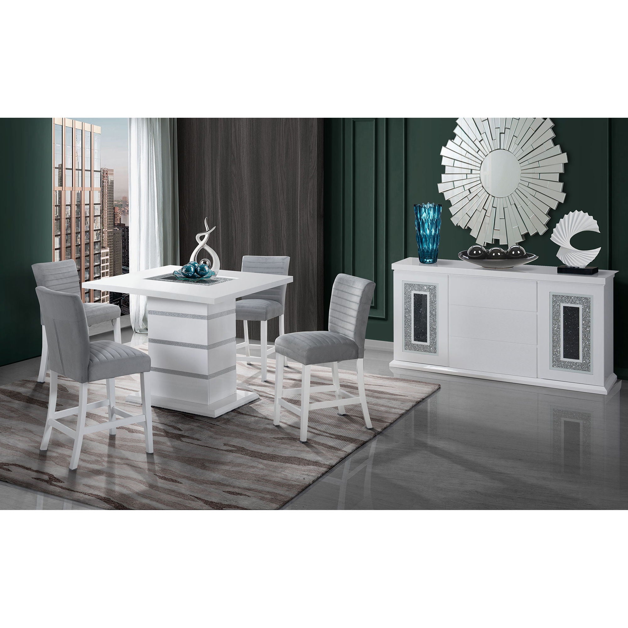 Ariya - 5 Pieces Bar Table And Bar Stool Set