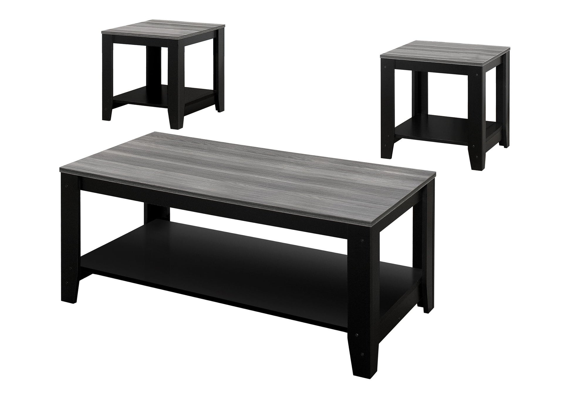 Table Set, Coffee, End, Side, Accent For Living Room Transitional (Set of 3) - Black - Best Buy Furniture