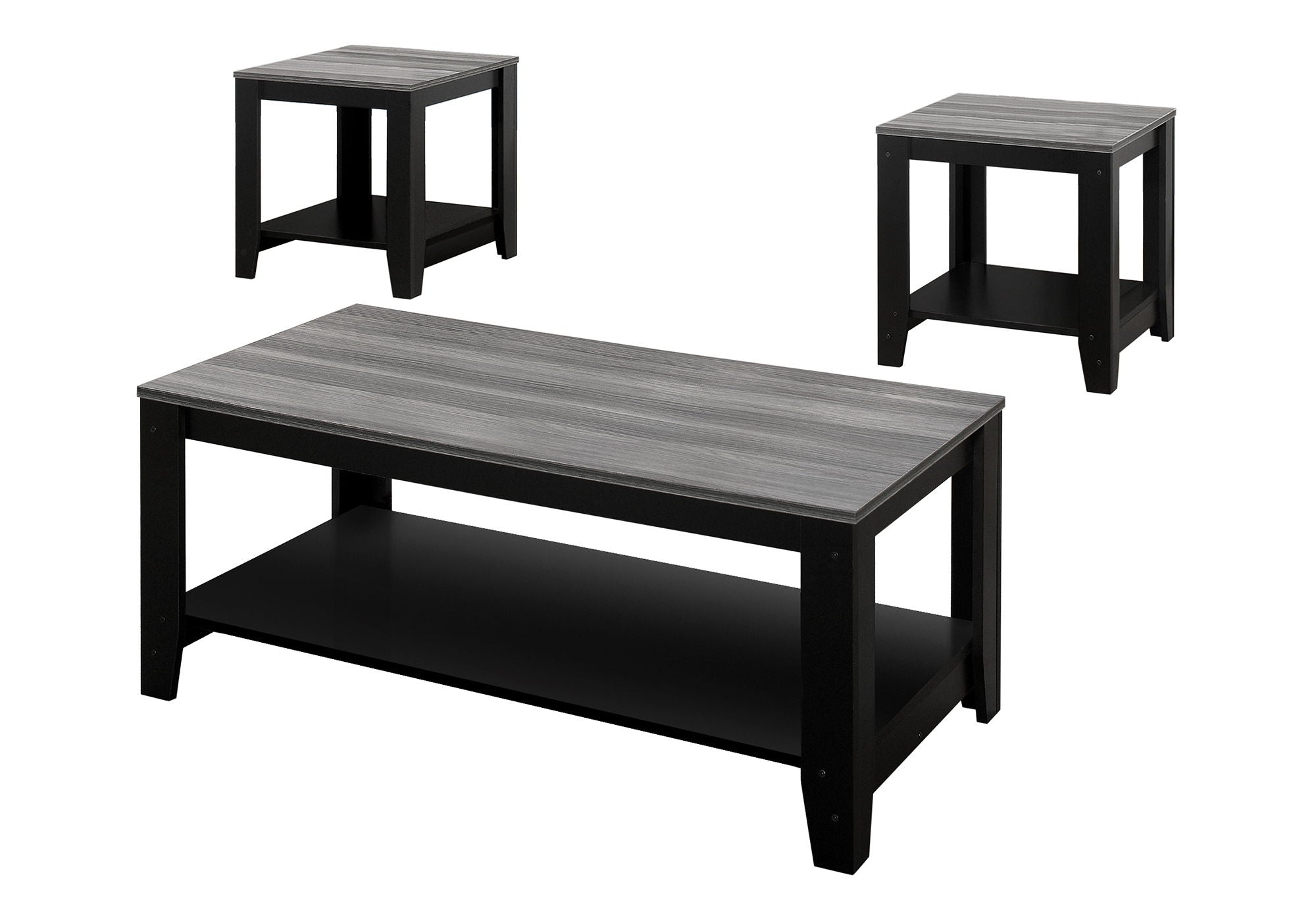Table Set, Coffee, End, Side, Accent For Living Room Transitional (Set of 3) - Black - Best Buy Furniture