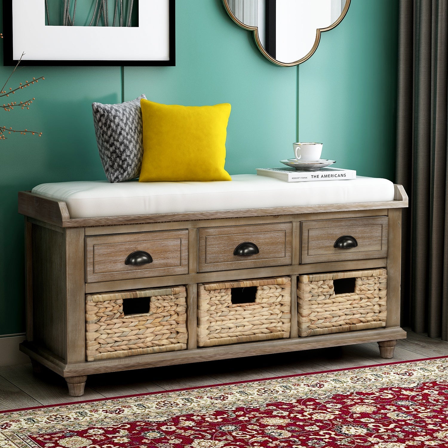 Rustic-Storage-Bench-with-3-Drawers-Storage-Benches-&-Ottomans