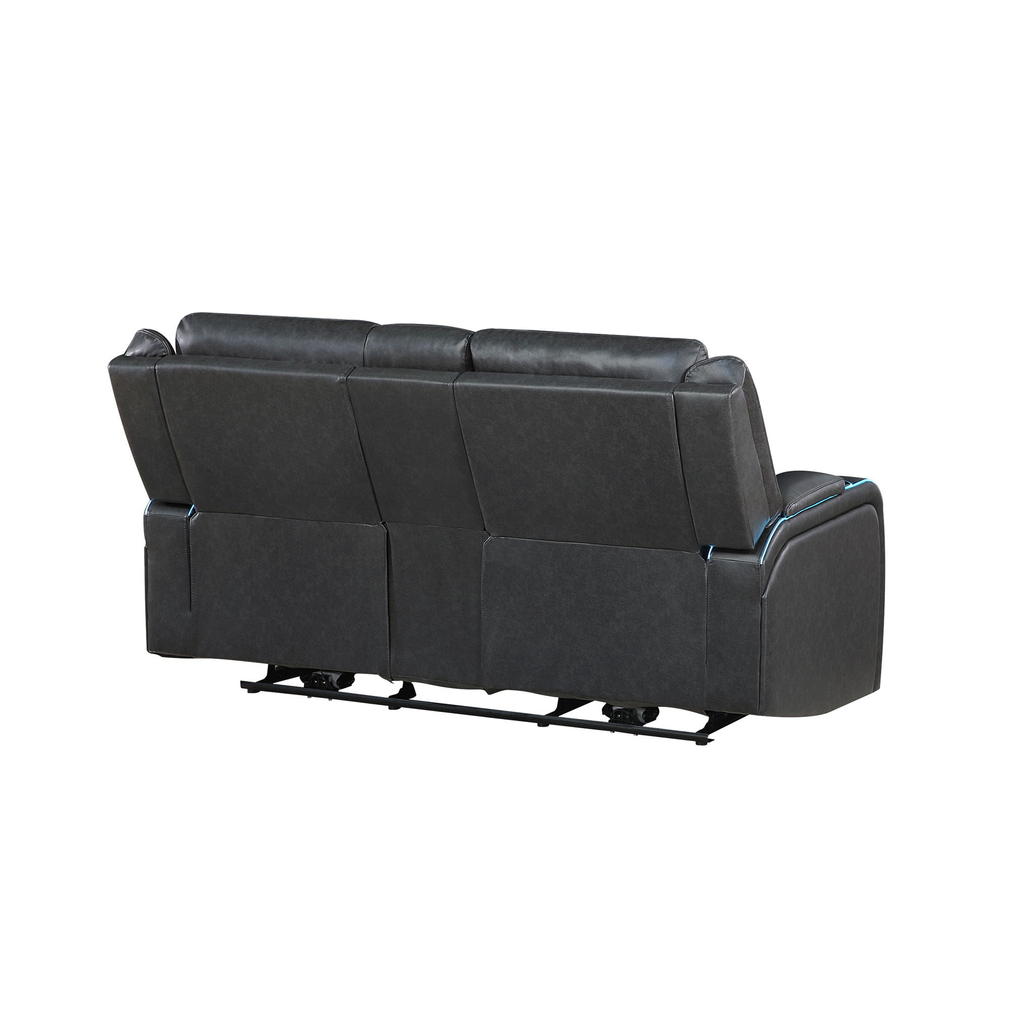 Blanca - Power Console Reclining Loveseat With LED Lights And Power Headrest Frame - Charcoal