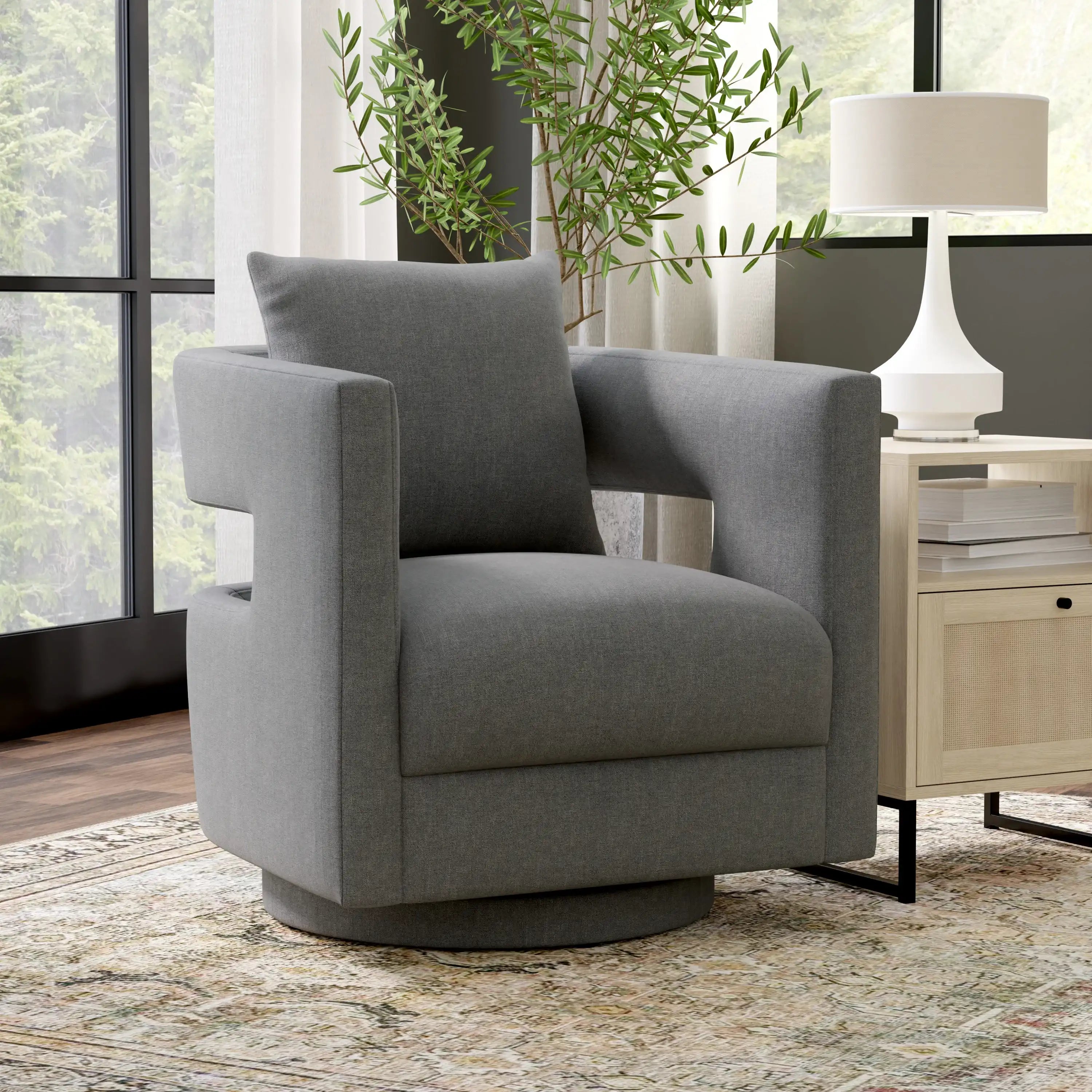 Supe Gray Swivel Chair