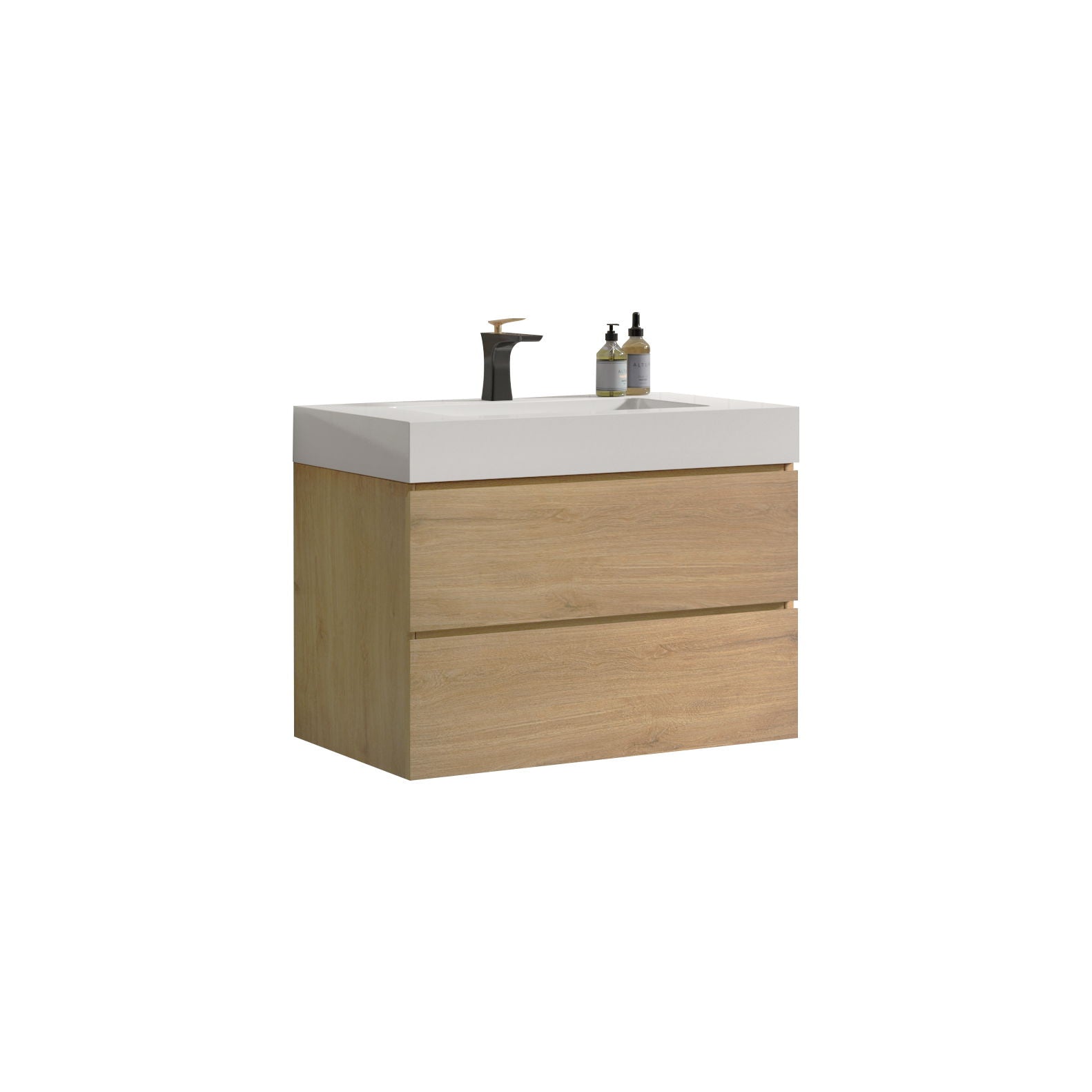Alice - Bathroom Vanity With Sink, Large Storage Wall Mounted Floating Bathroom Vanity For Modern Bathroom