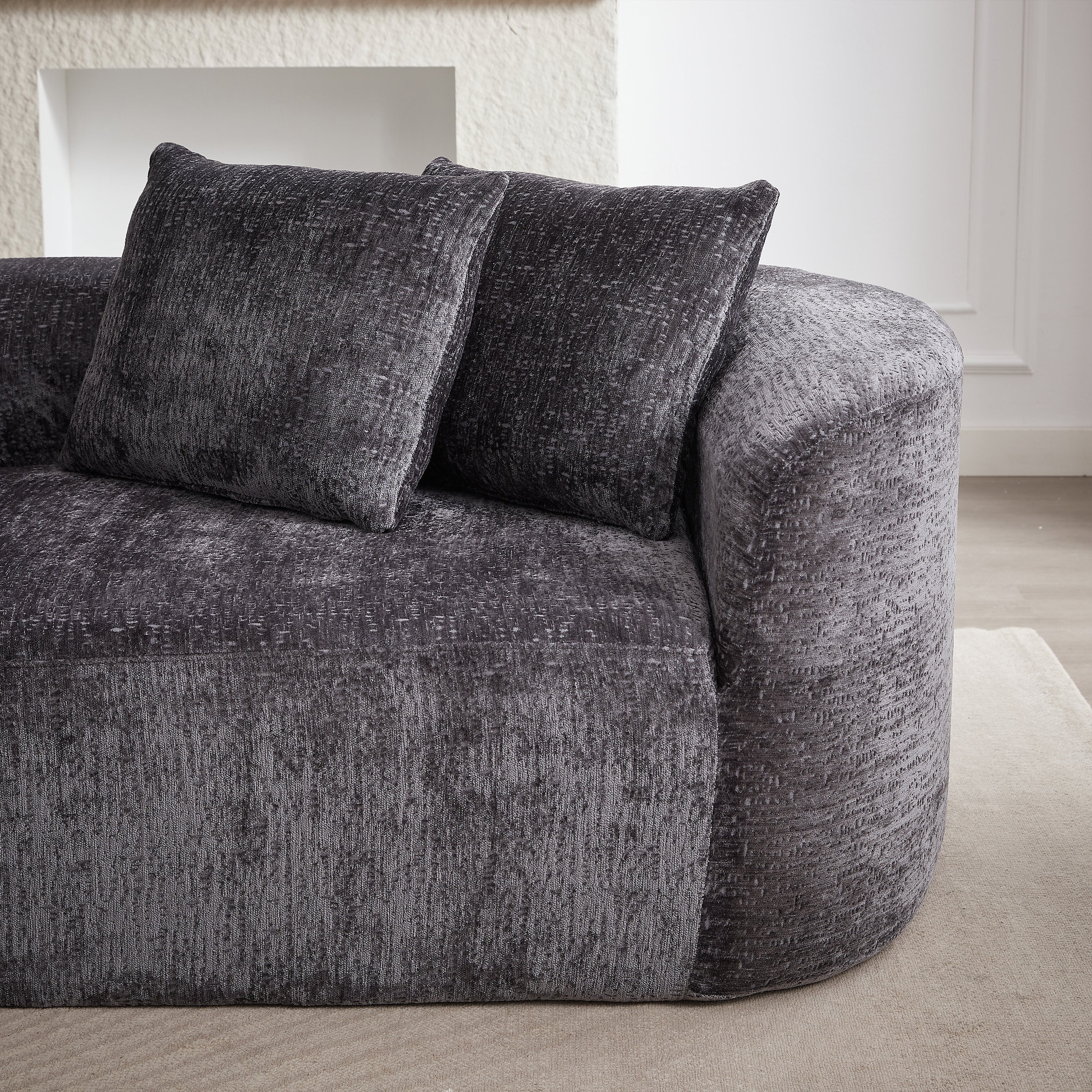 Modern Upholstered Oversized Sectional Sofa, 114-Inch Chenille - Best Buy Furniture