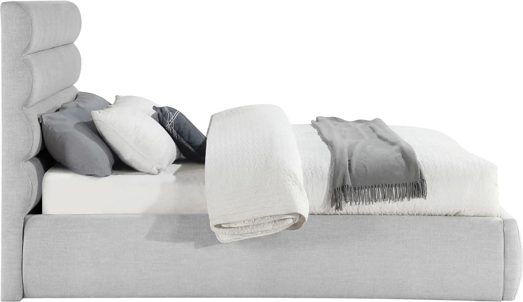Adam - Linen Fabric Bed With 52" Headboard