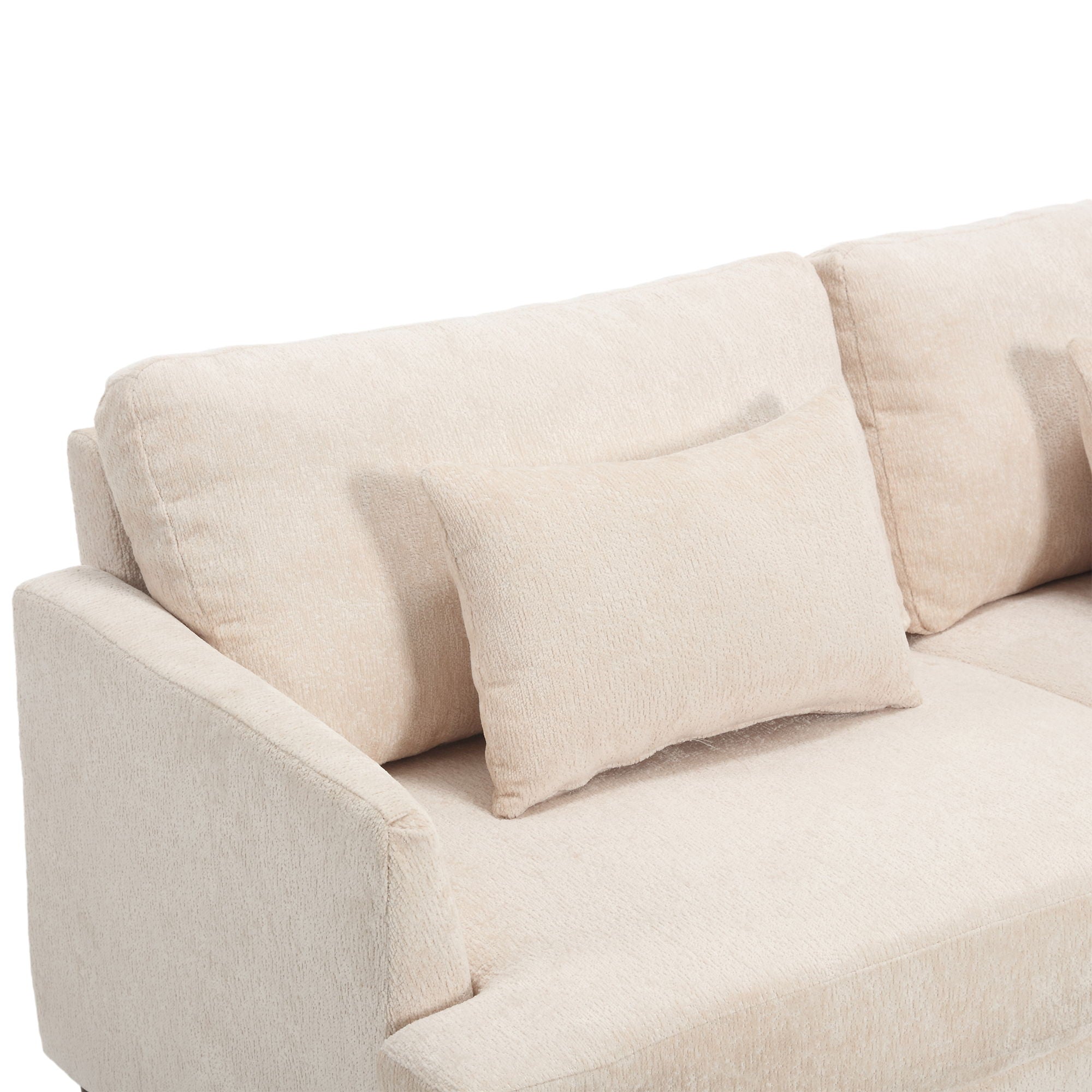 Mid Century Modern Chenille Fabric Loveseat Sofa, 2 Seat Upholstered Couch