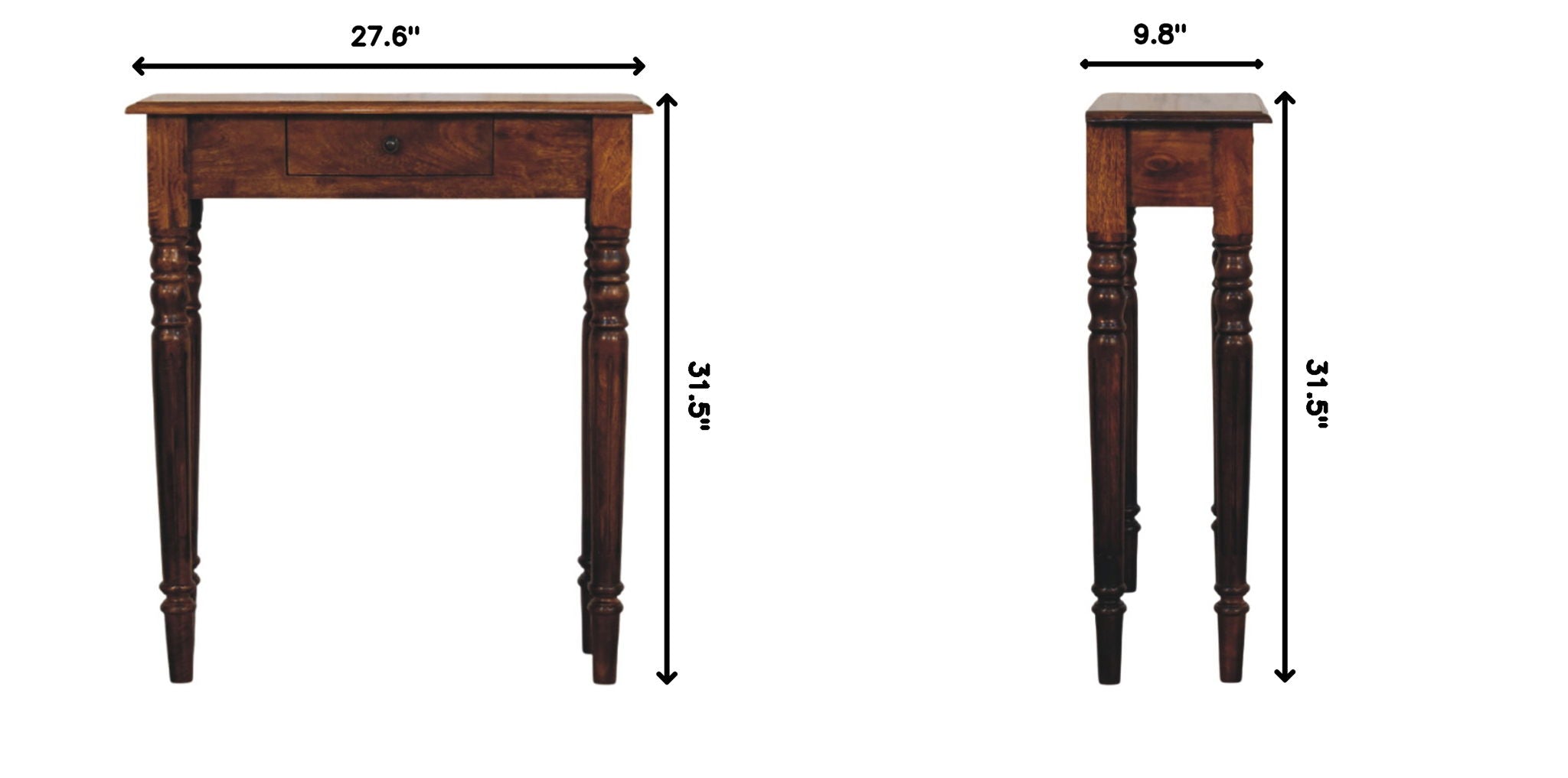 Turned Legs Drawer Console Table