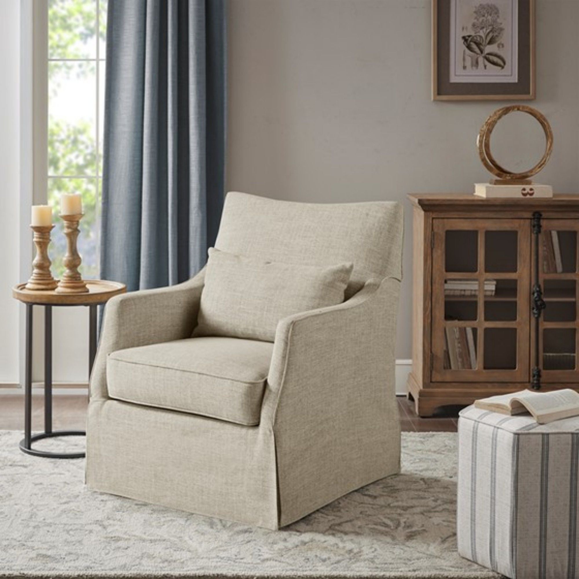 Traditional Design London Skirted Swivel Chair - Best Buy Furniture