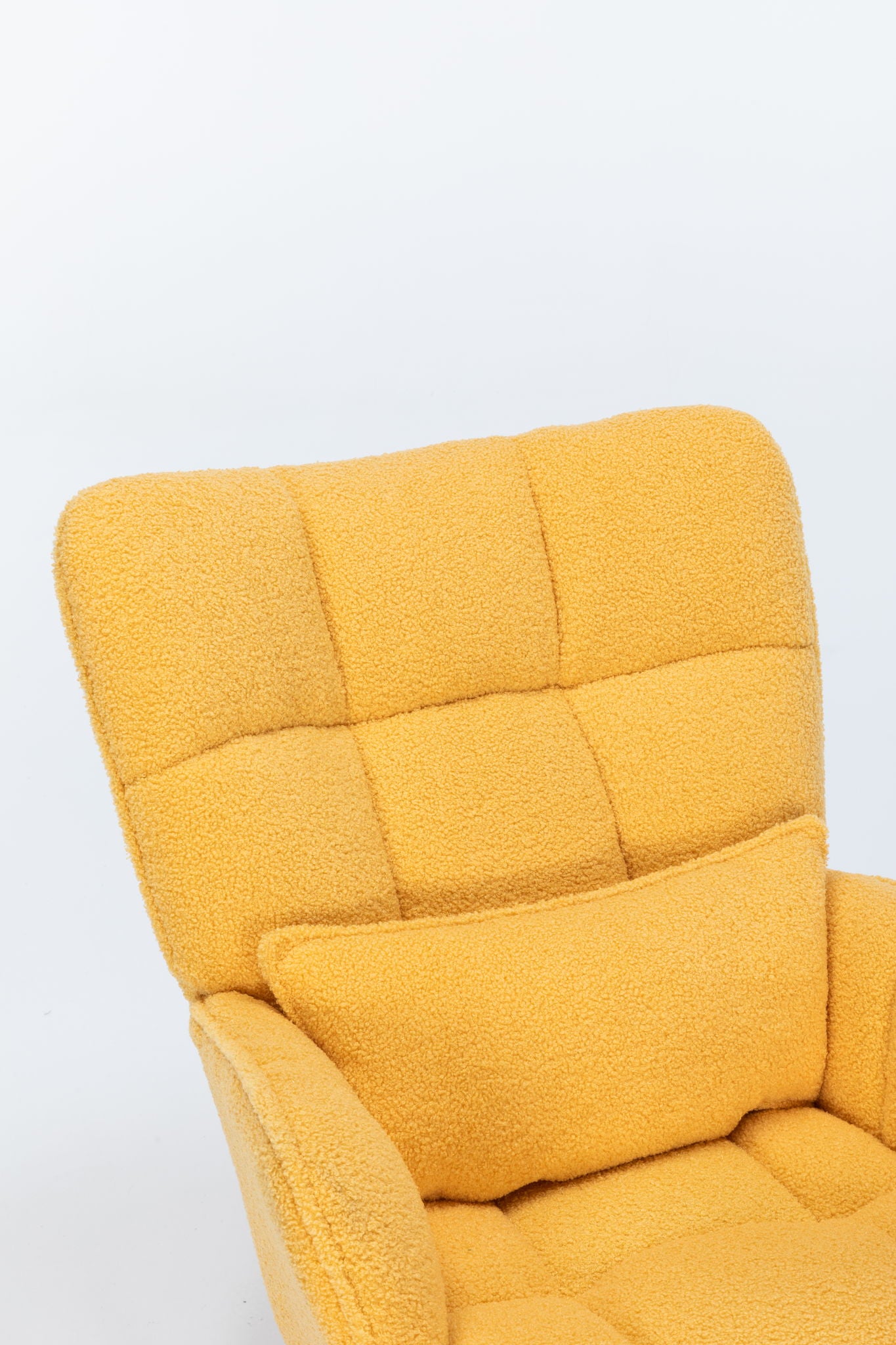 Rocking Chair Nursery, Teddy Upholstered Glider Rocker With High Backrest, Reading Chair Modern Rocking Accent Chairs Glider Recliner For Living Room - Yellow - Best Buy Furniture