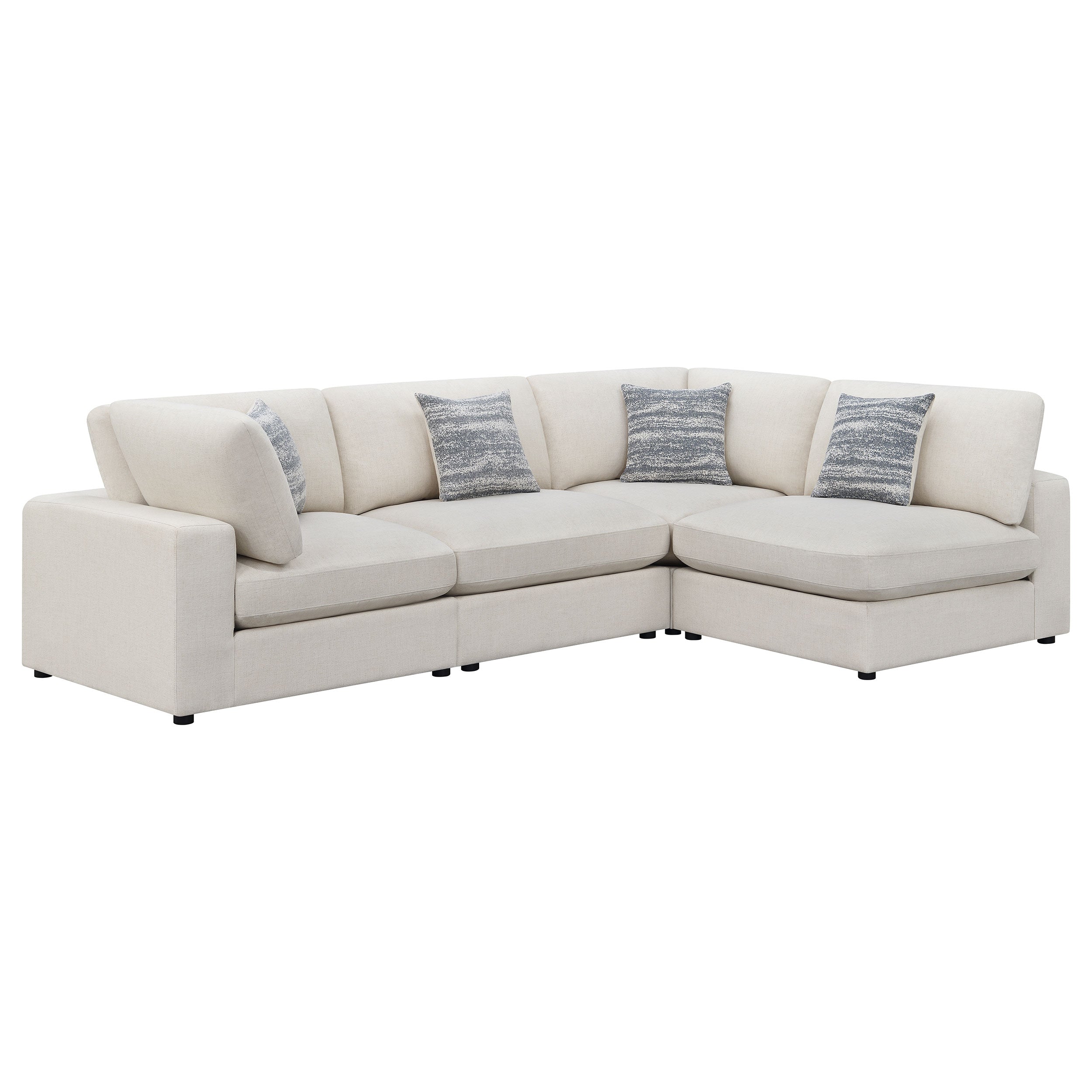Serene 4-piece Upholstered Modular Sectional Sofa Beige-CoasterEssence