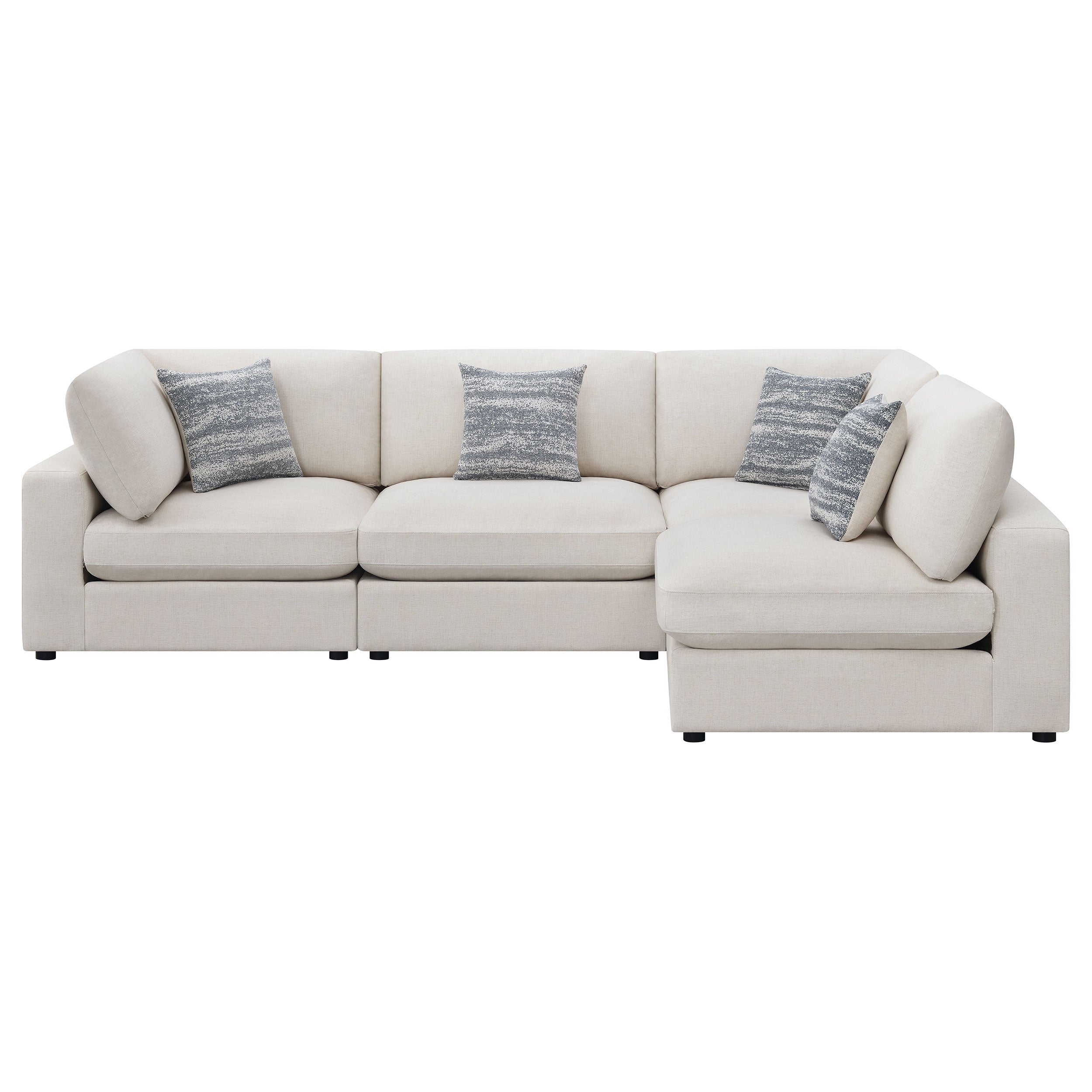 Serene 4-piece Upholstered Modular Sectional Sofa Beige-CoasterEssence