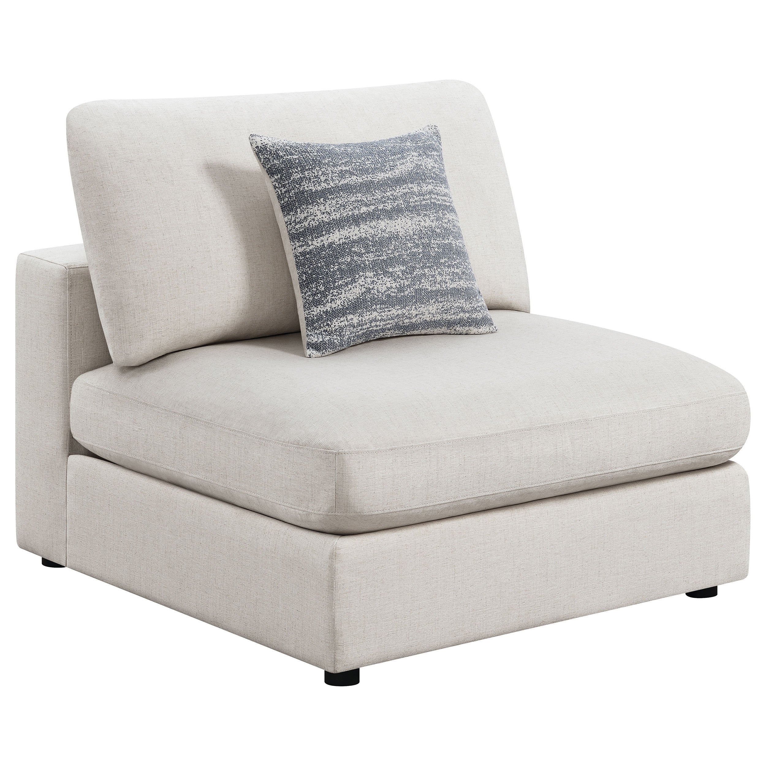 Serene Upholstered Armless Chair Beige-CoasterEssence