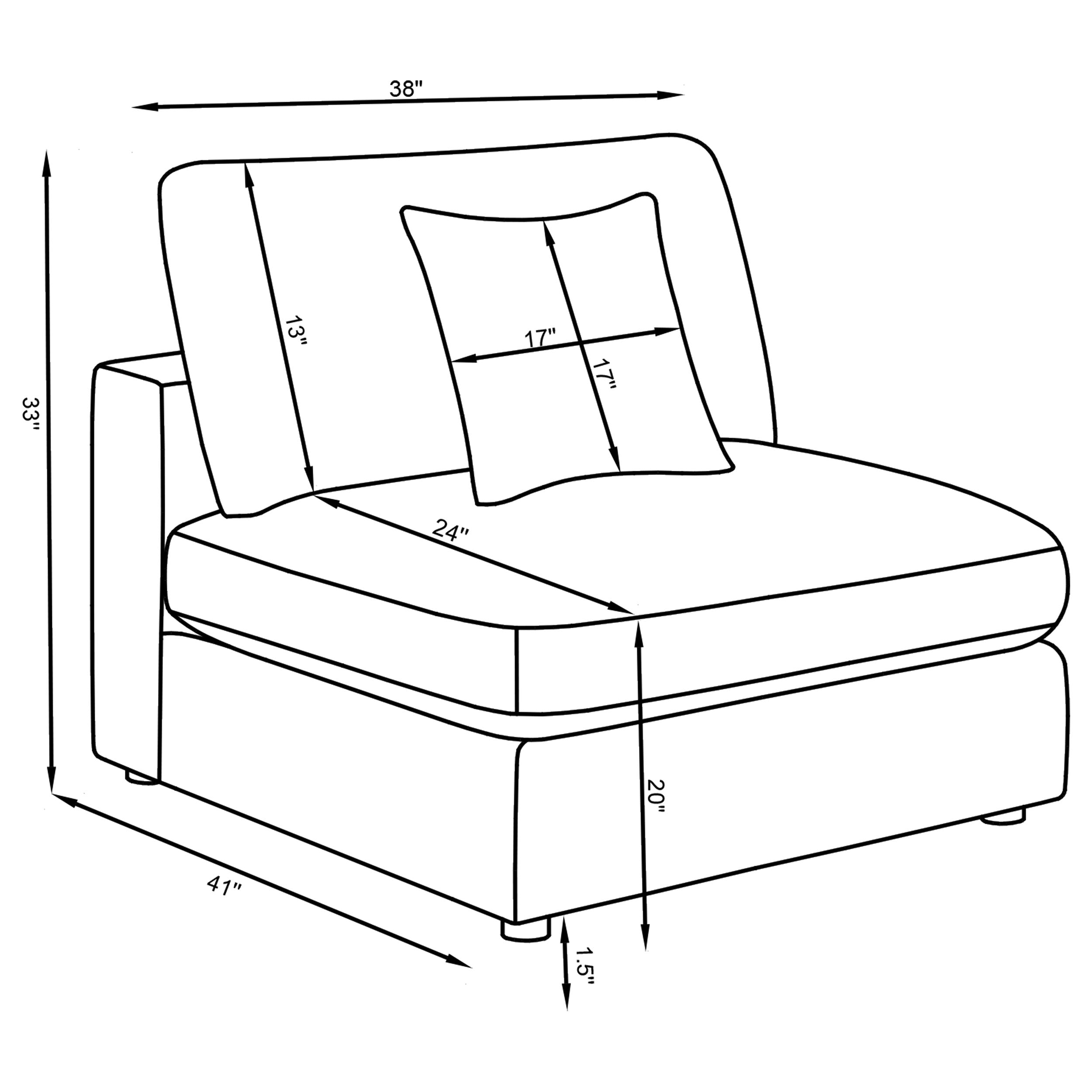 Serene Upholstered Armless Chair Beige-CoasterEssence