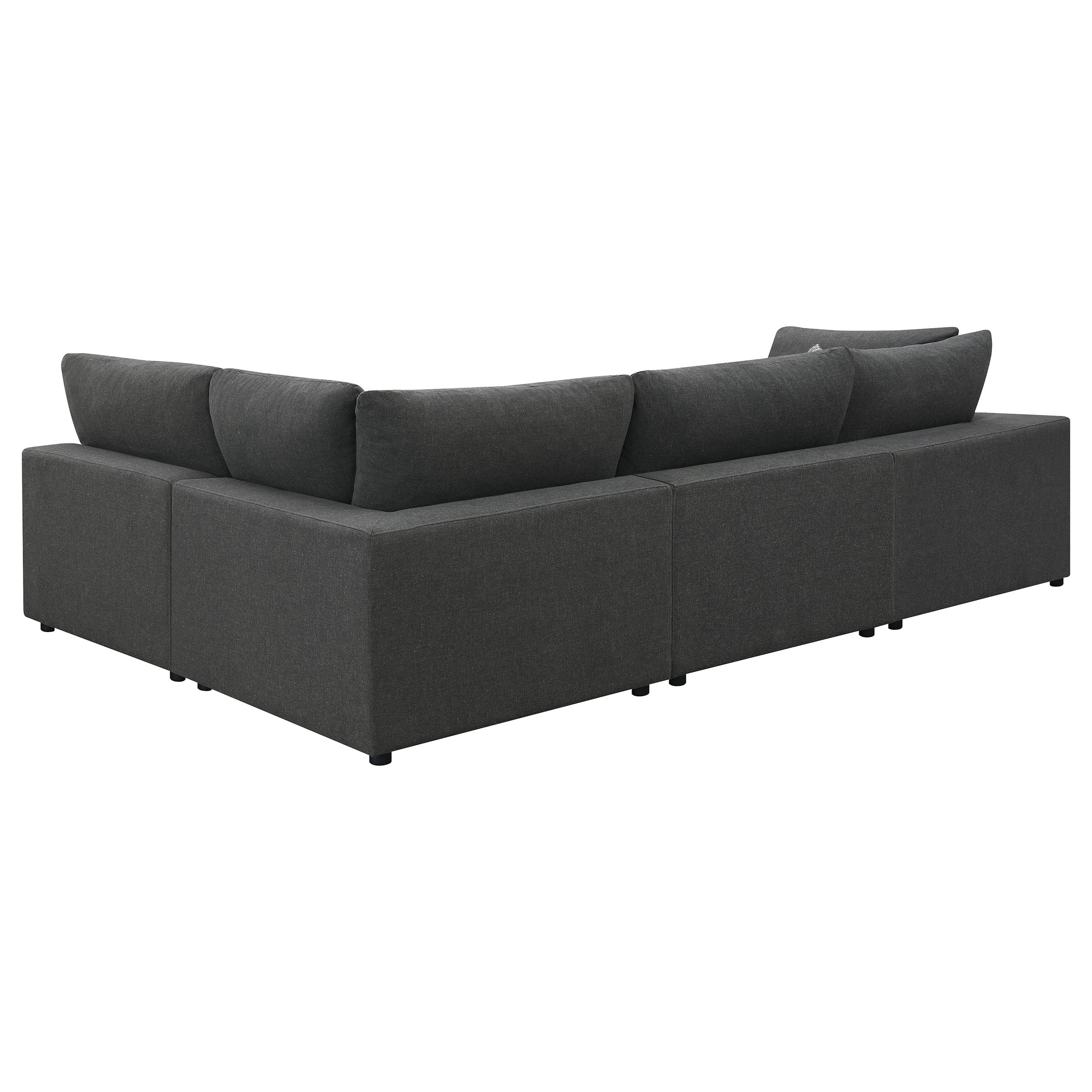 Serene 4-piece Upholstered Modular Sectional Sofa Charcoal-CoasterEssence