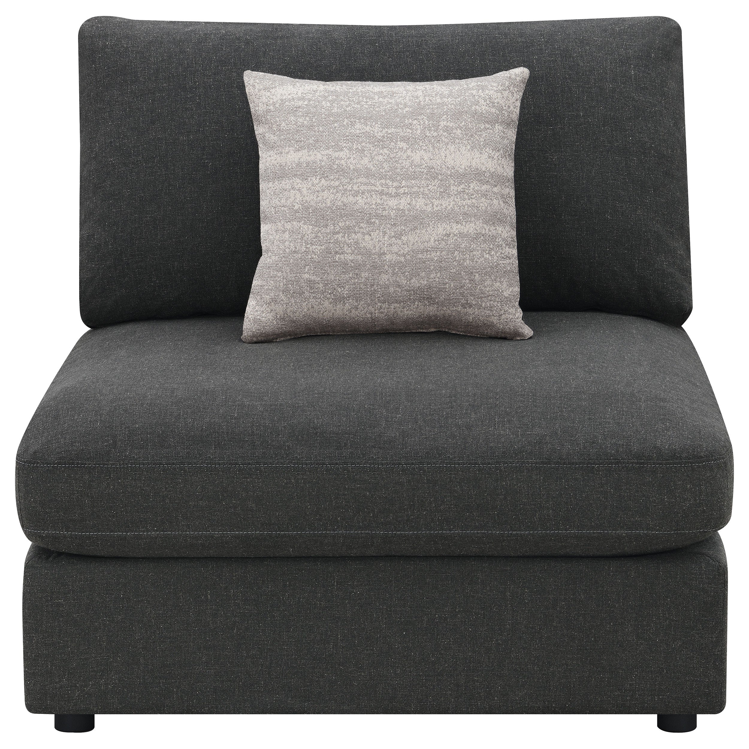 Serene Upholstered Armless Chair Charcoal-CoasterEssence