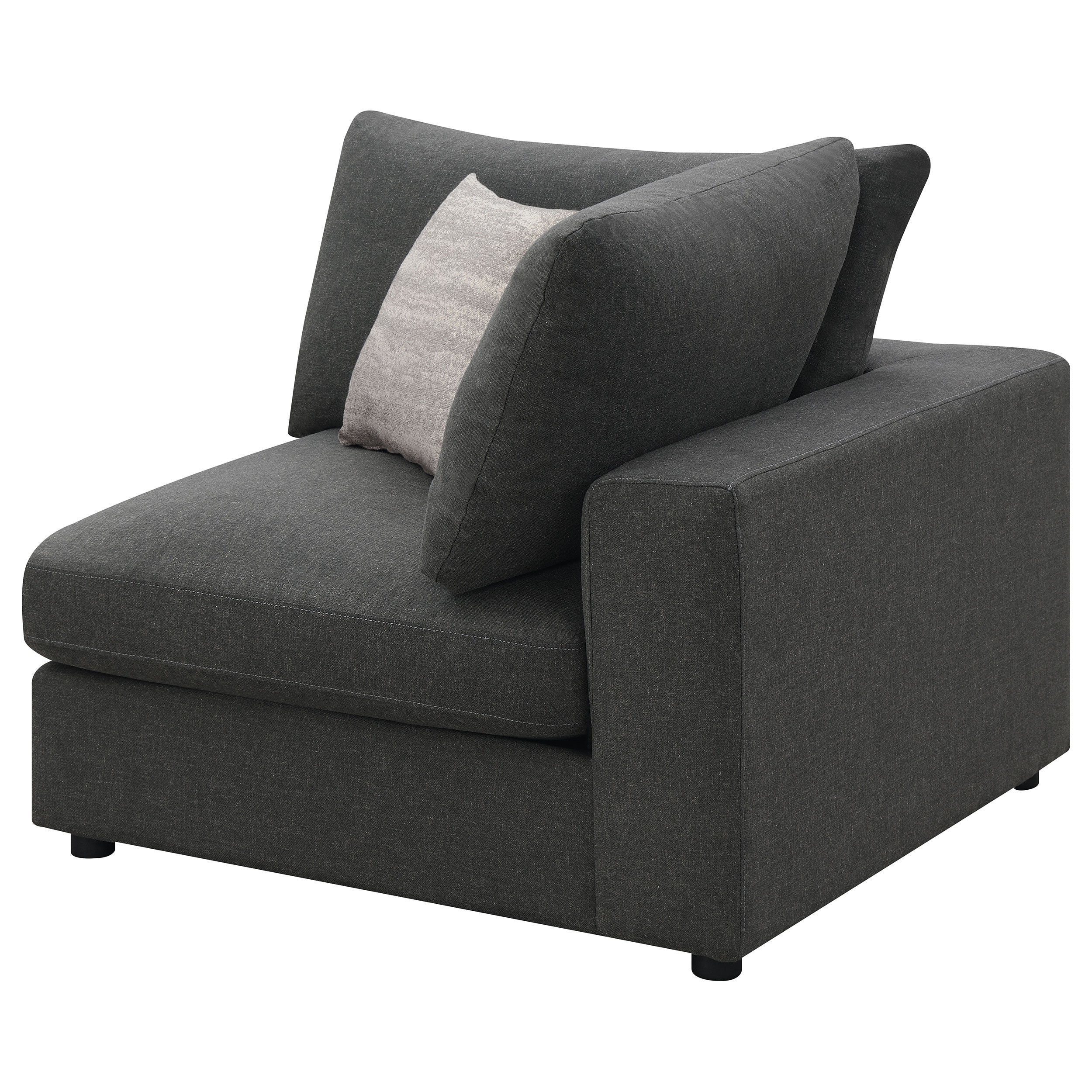 Serene Upholstered Corner Charcoal-CoasterEssence