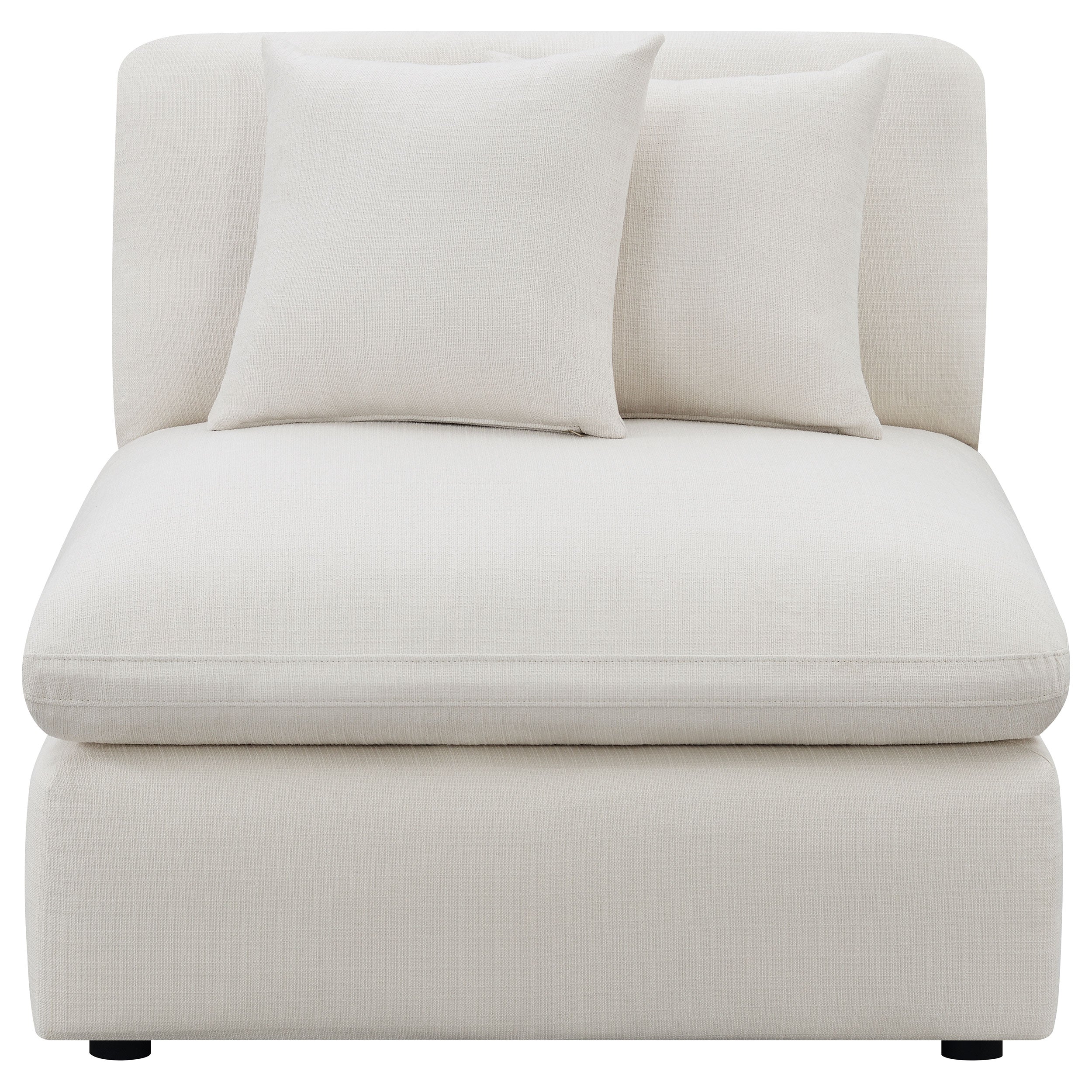 Hobson Upholstered Armless Chair Ivory-CoasterElevations