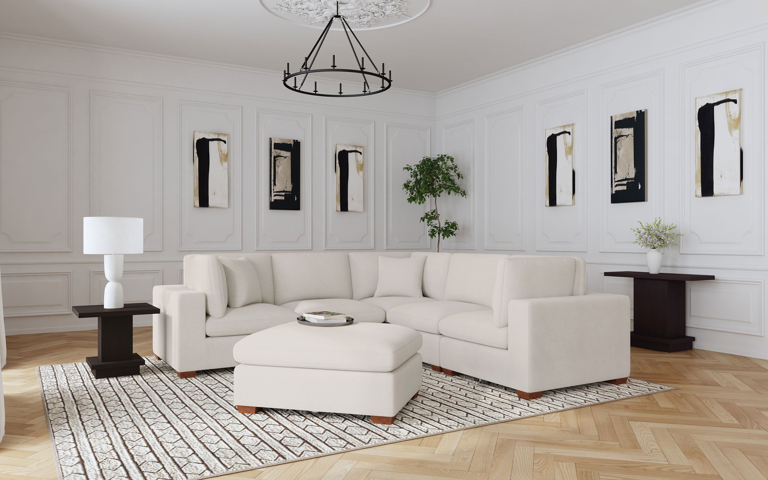 Lakeview 6-piece Upholstered Modular Sectional Sofa Ivory-Coaster