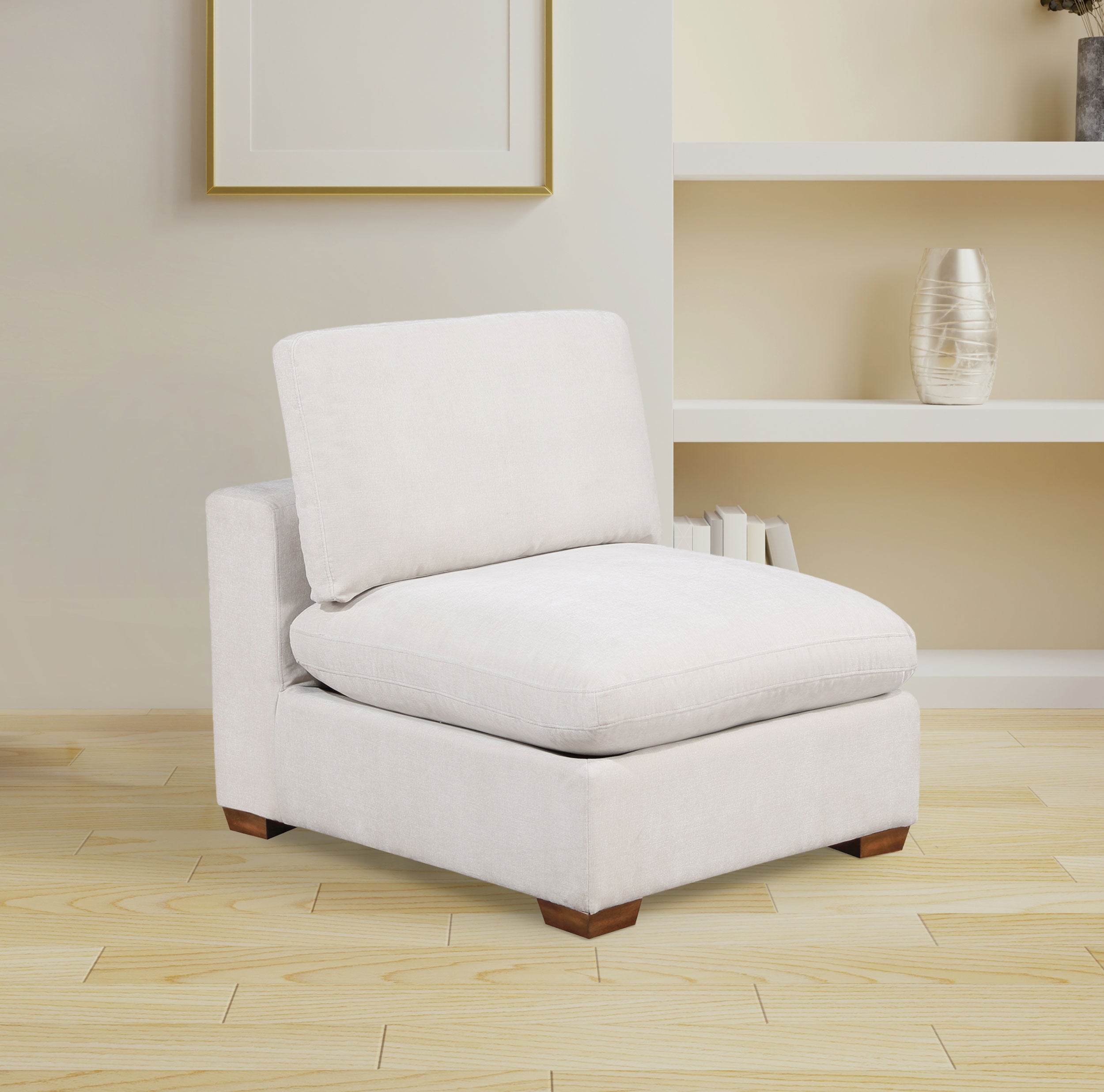 Lakeview Upholstered Armless Chair Ivory-