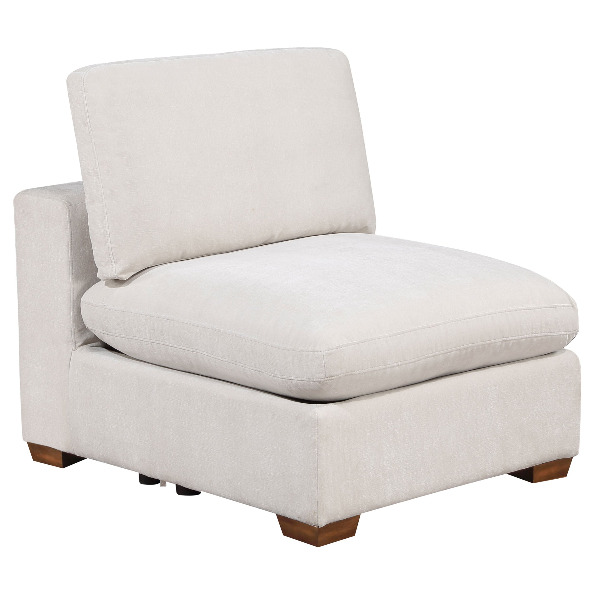 Lakeview Upholstered Armless Chair Ivory-
