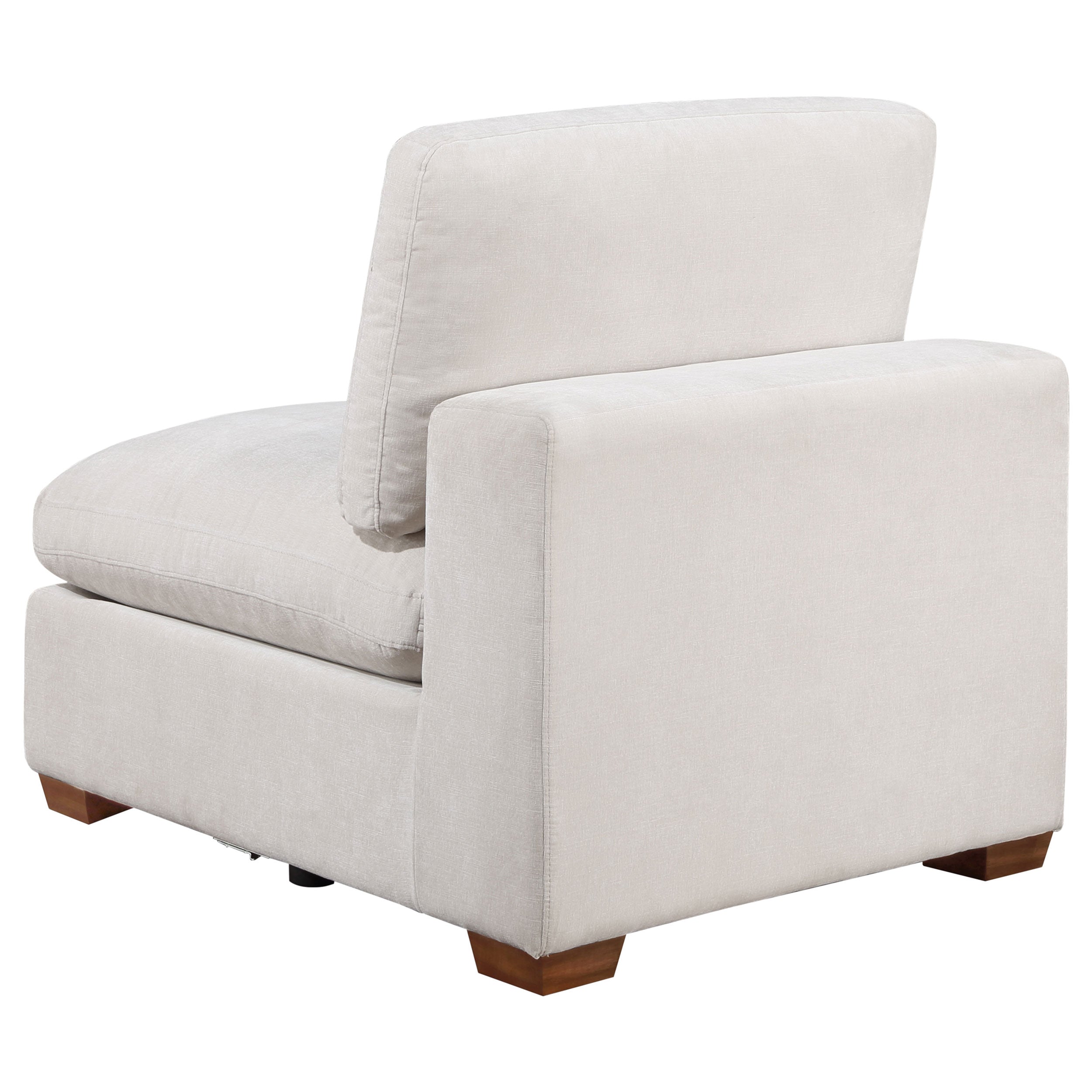 Lakeview Upholstered Armless Chair Ivory-