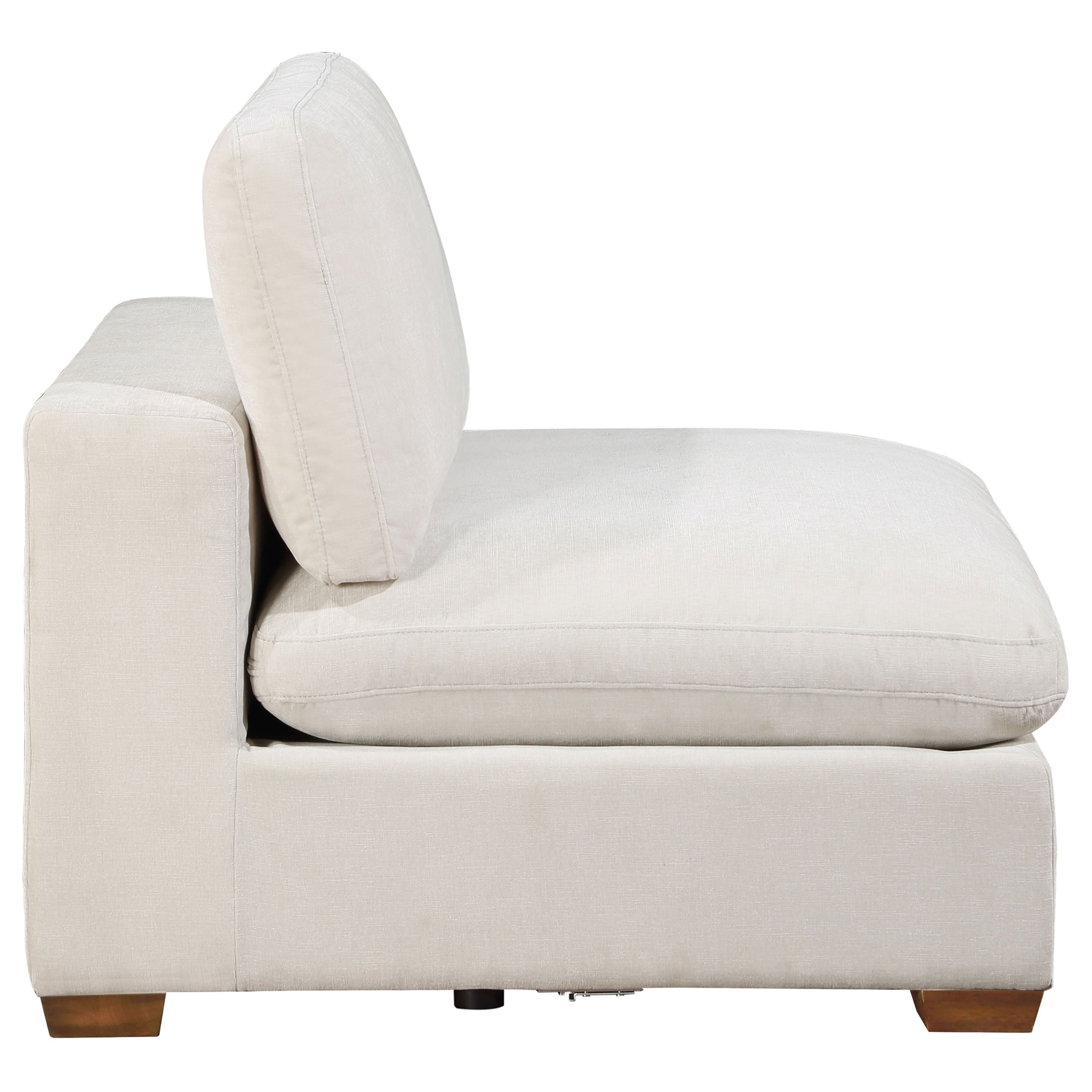 Lakeview Upholstered Armless Chair Ivory-