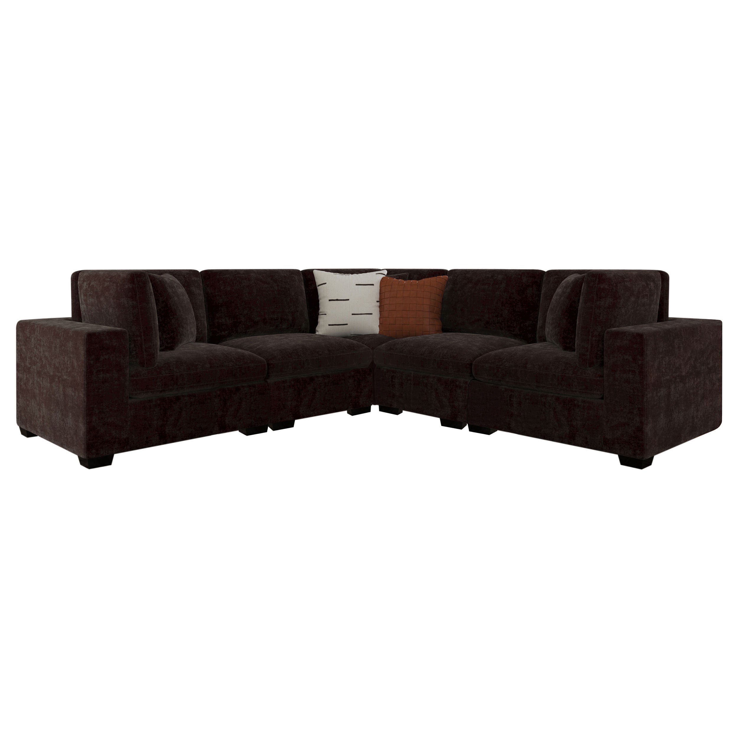 Lakeview 6-piece Upholstered Modular Sectional Chocolate-Coaster