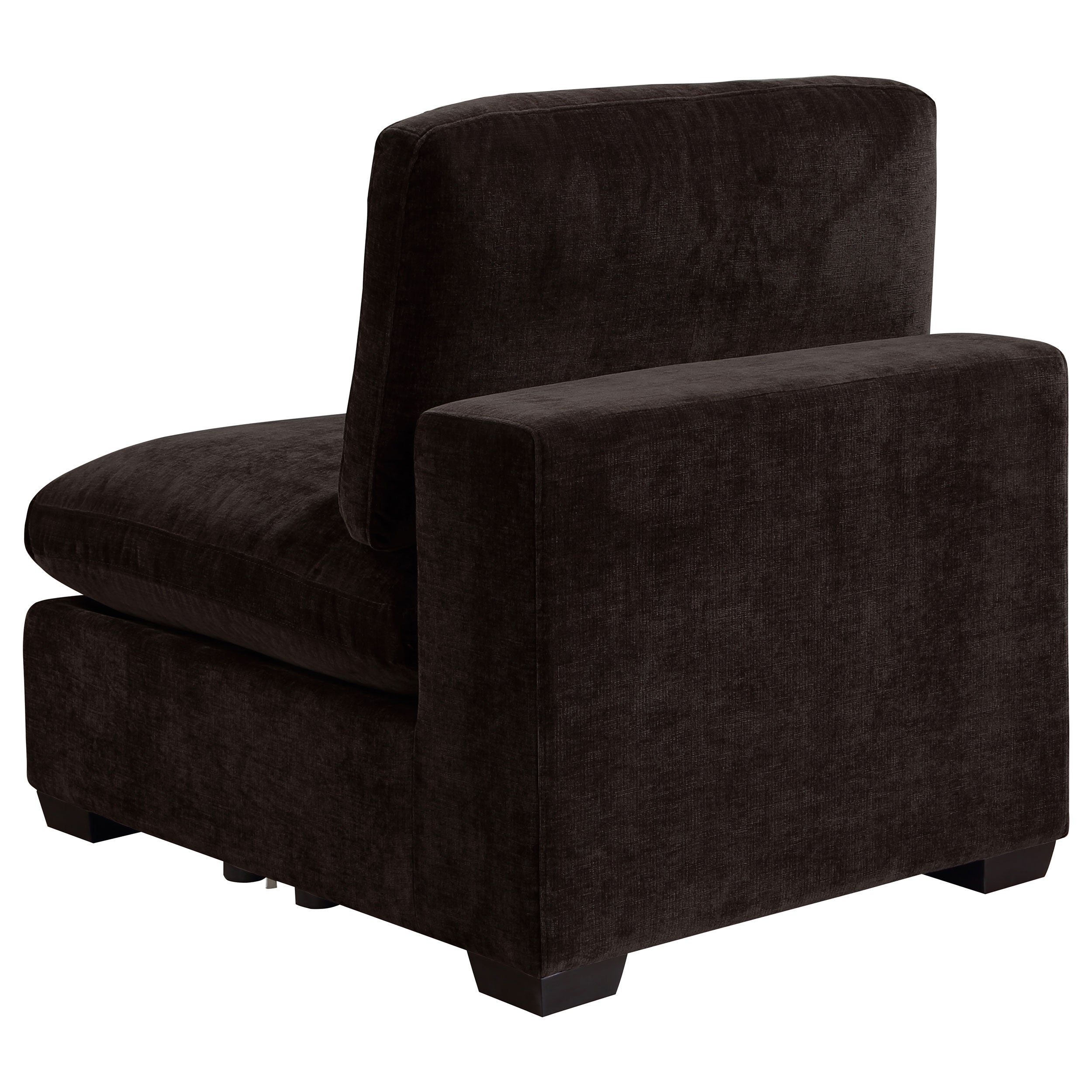Lakeview Upholstered Armless Chair Dark Chocolate-