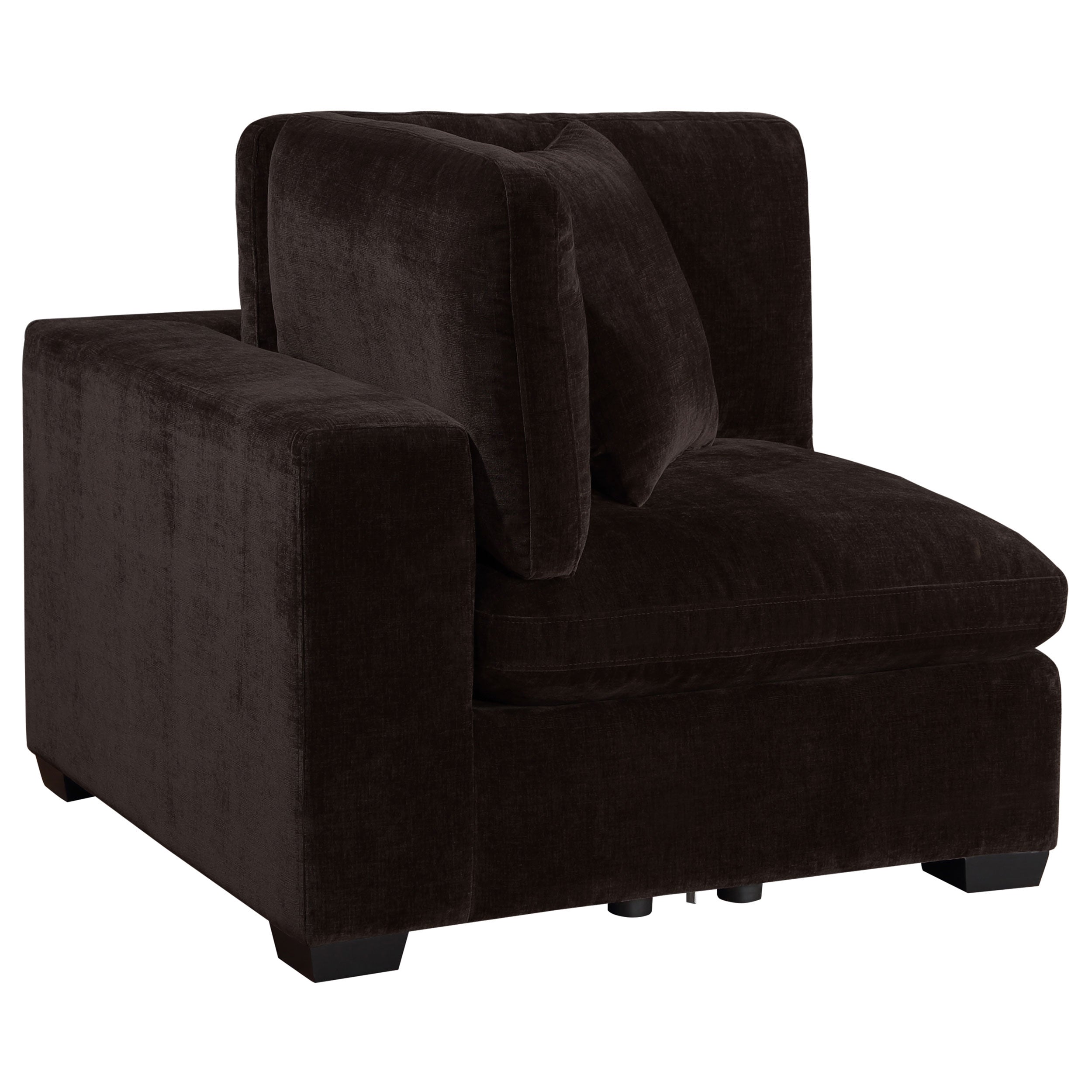Lakeview Upholstered Corner Chair Dark Chocolate-
