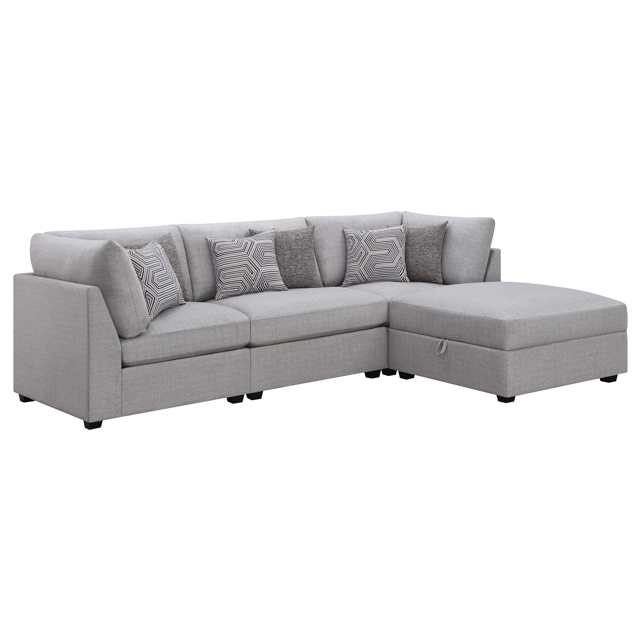 Cambria 4-piece Upholstered Modular Sectional Sofa Grey-CoasterElevations
