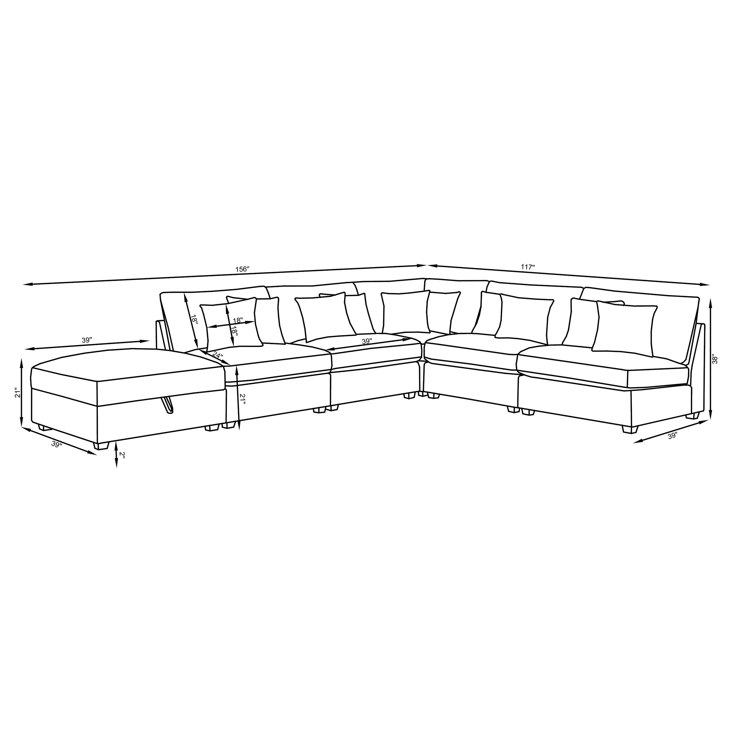 Cambria 4-piece Upholstered Modular Sectional Sofa Grey-CoasterElevations