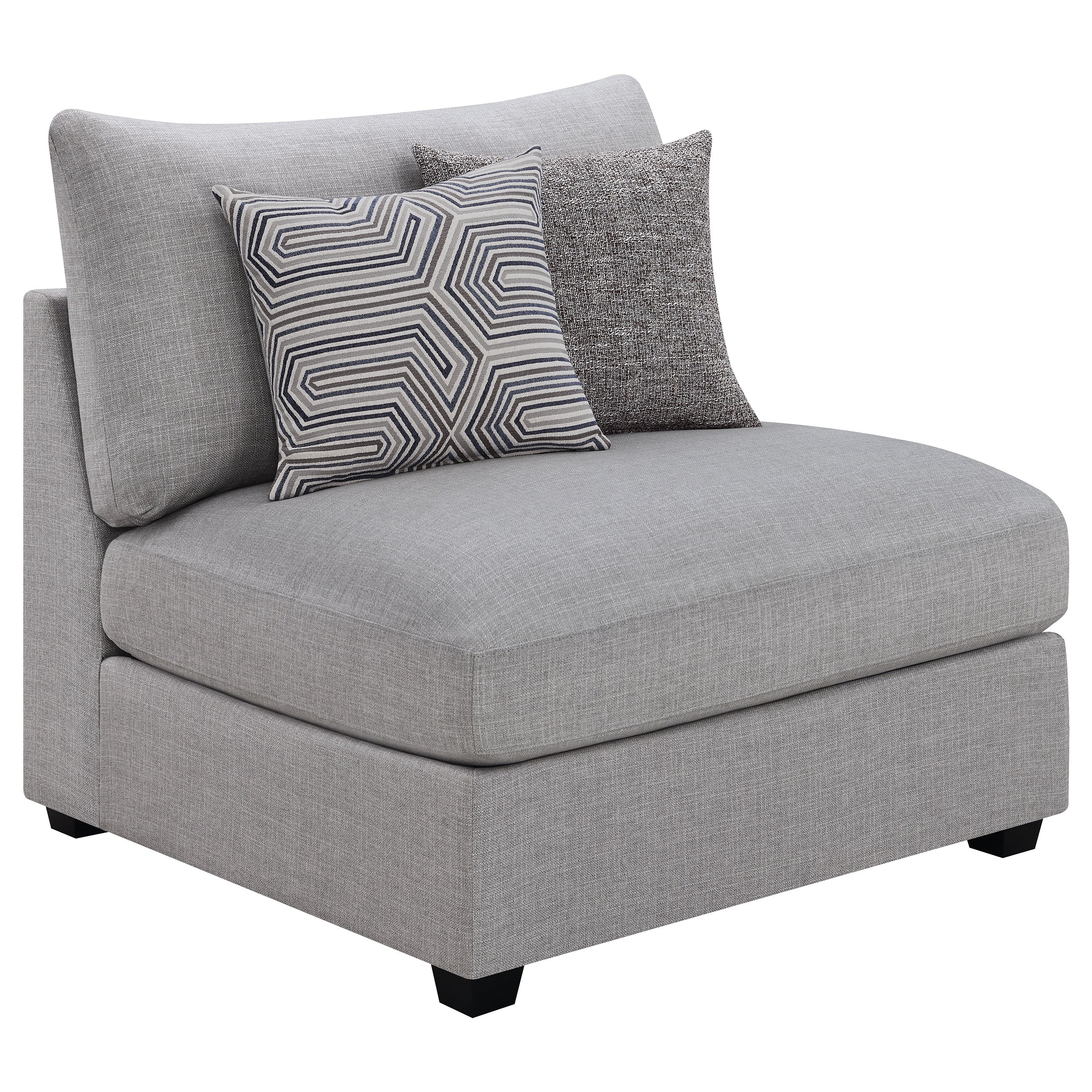 Cambria Upholstered Armless Chair Grey-CoasterElevations