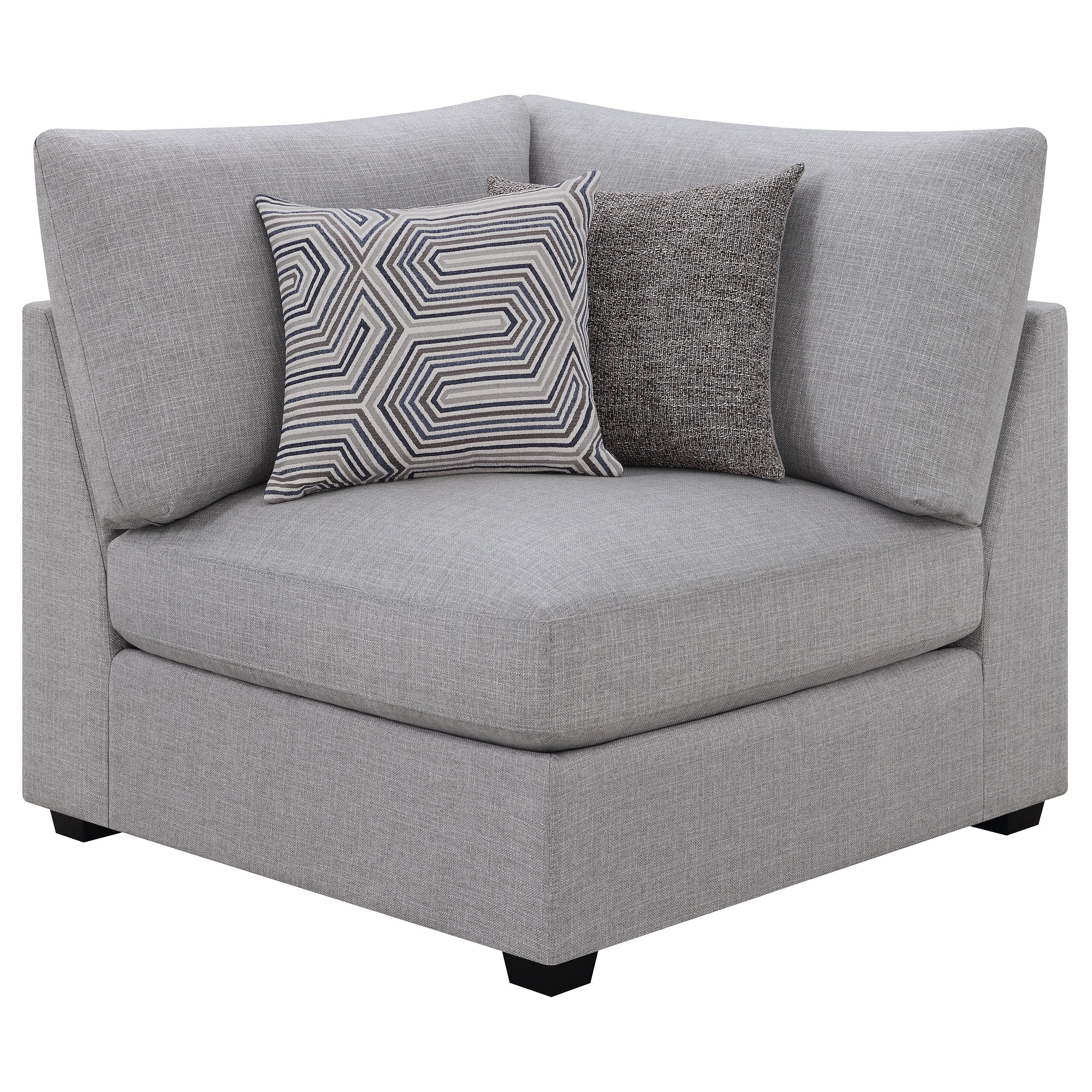 Cambria Upholstered Corner Grey-CoasterElevations