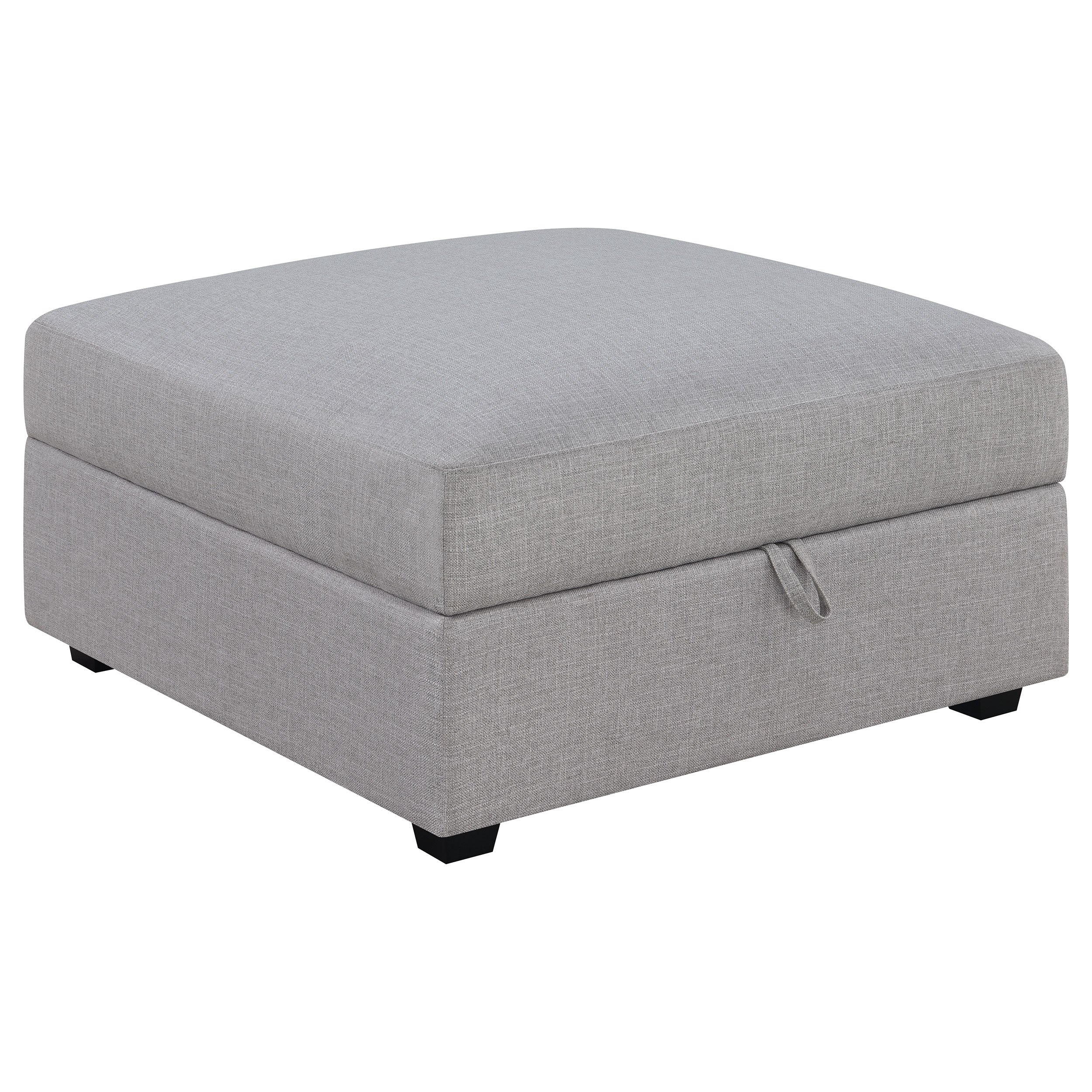 Cambria Square Upholstered Storage Ottoman Grey-CoasterElevations