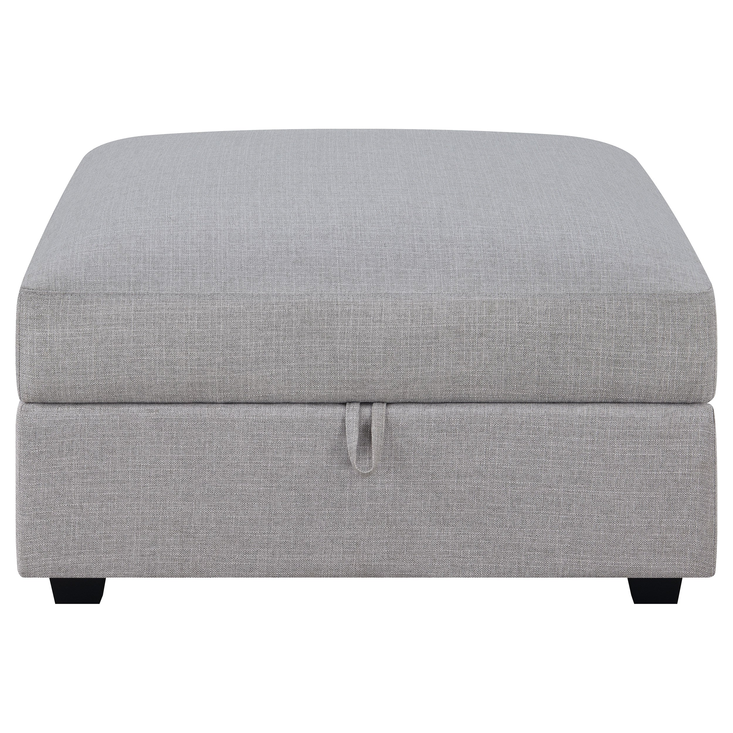 Cambria Square Upholstered Storage Ottoman Grey-CoasterElevations