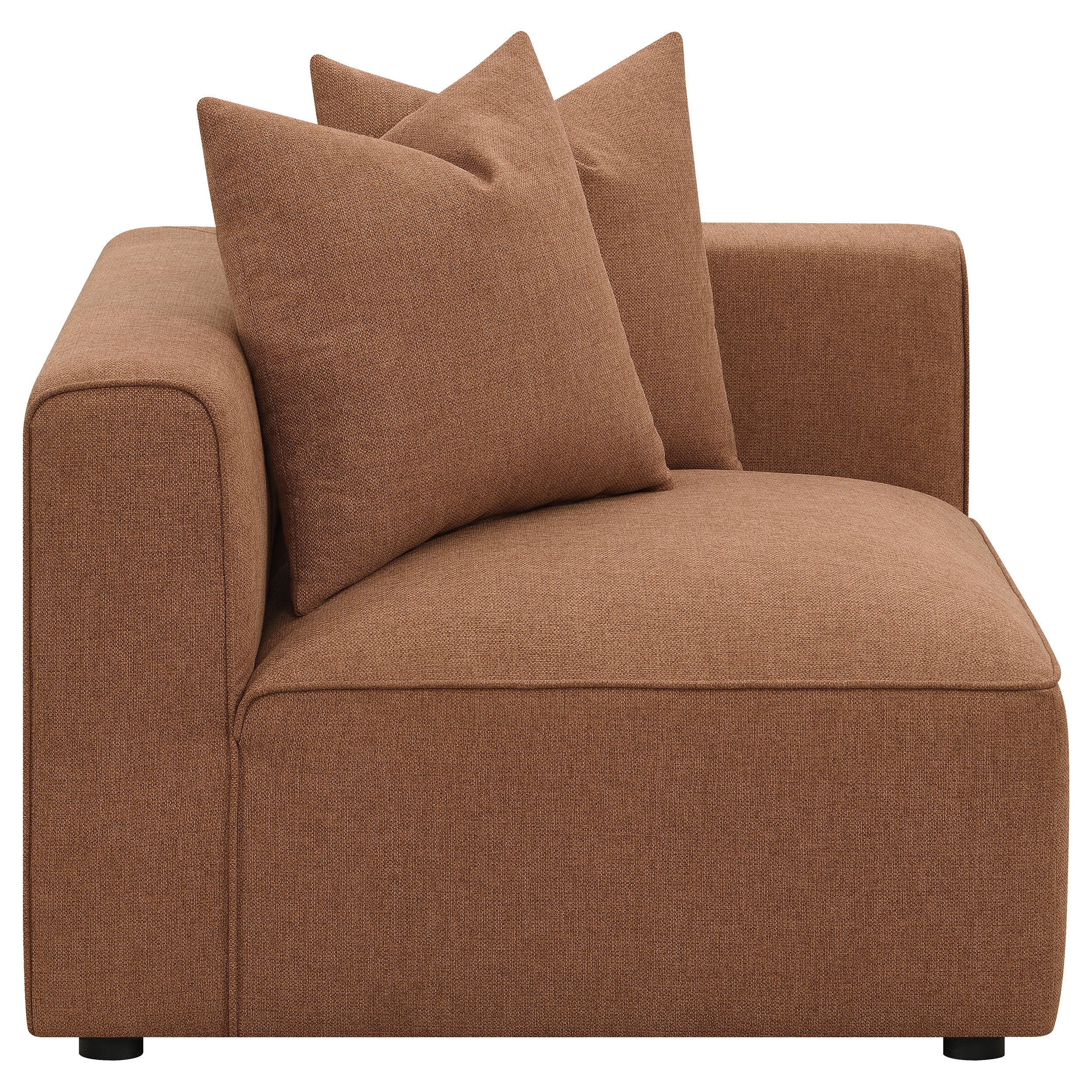 Jennifer Upholstered Corner Chair Terracotta-CoasterElevations