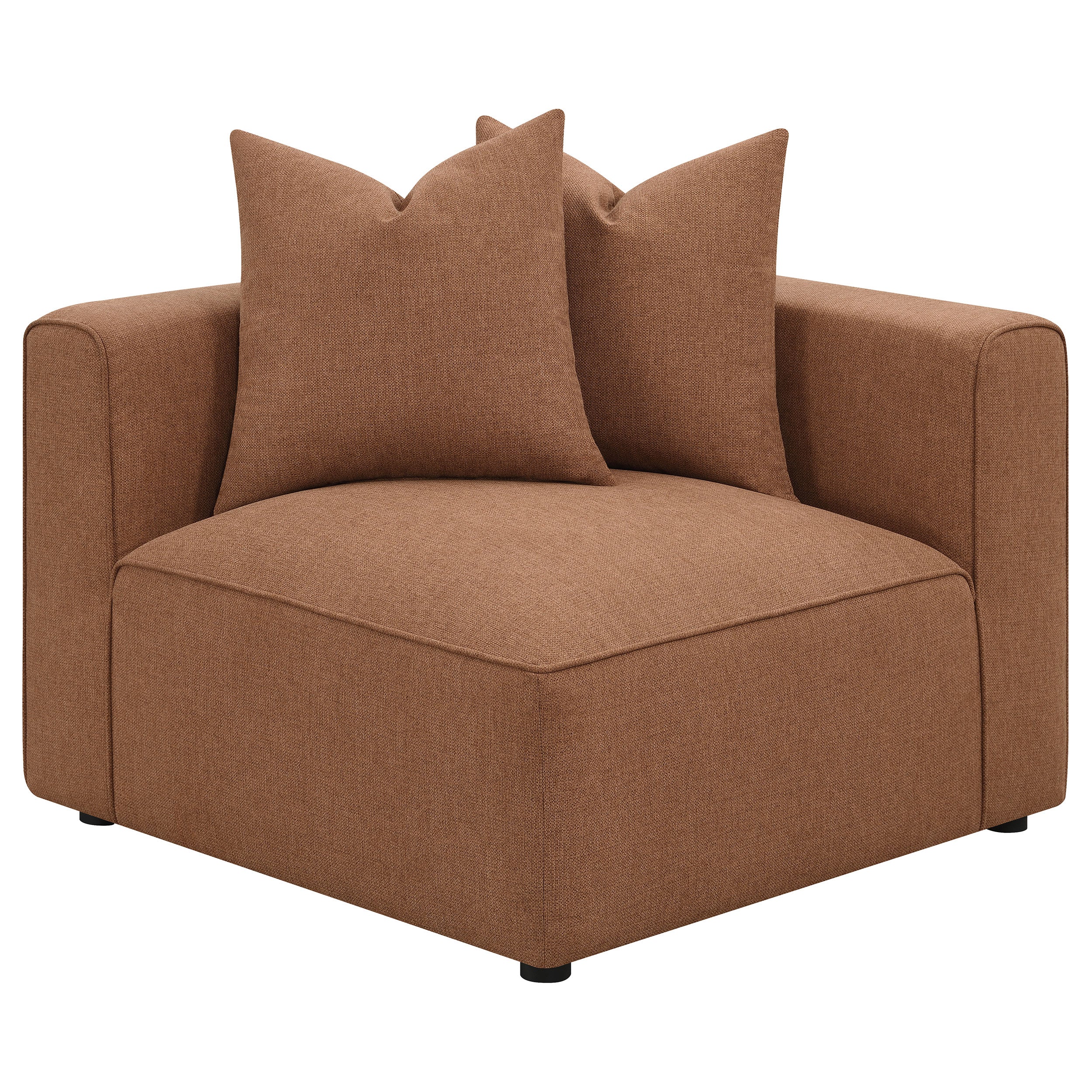 Jennifer Upholstered Corner Chair Terracotta-CoasterElevations